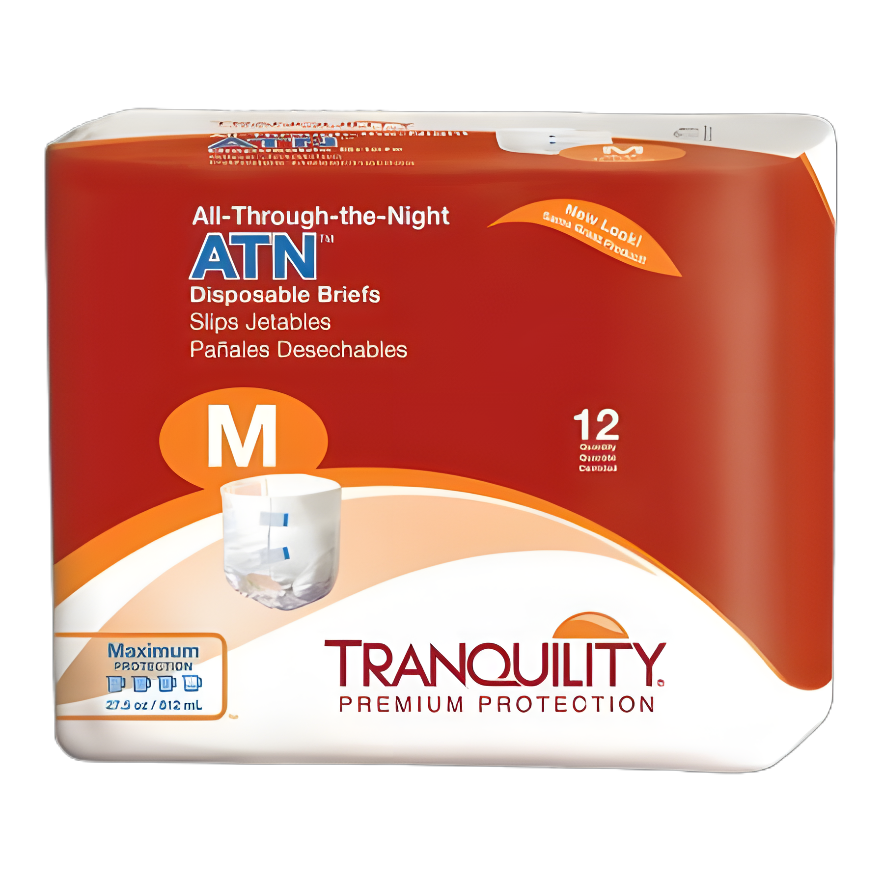 Unisex Adult Incontinence Brief Tranquility® ATN Medium Disposable Heavy Absorbency