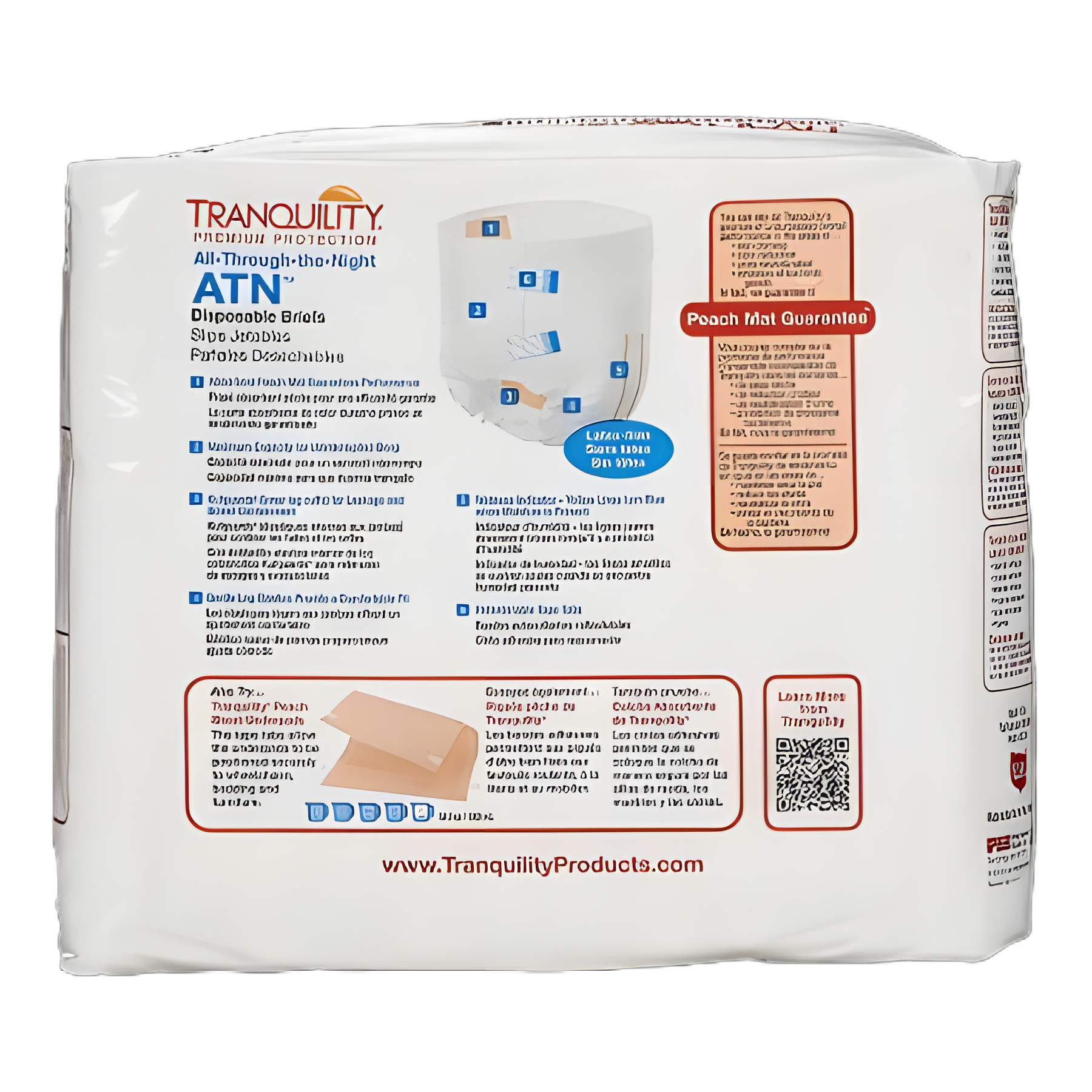 Unisex Adult Incontinence Brief Tranquility® ATN Medium Disposable Heavy Absorbency