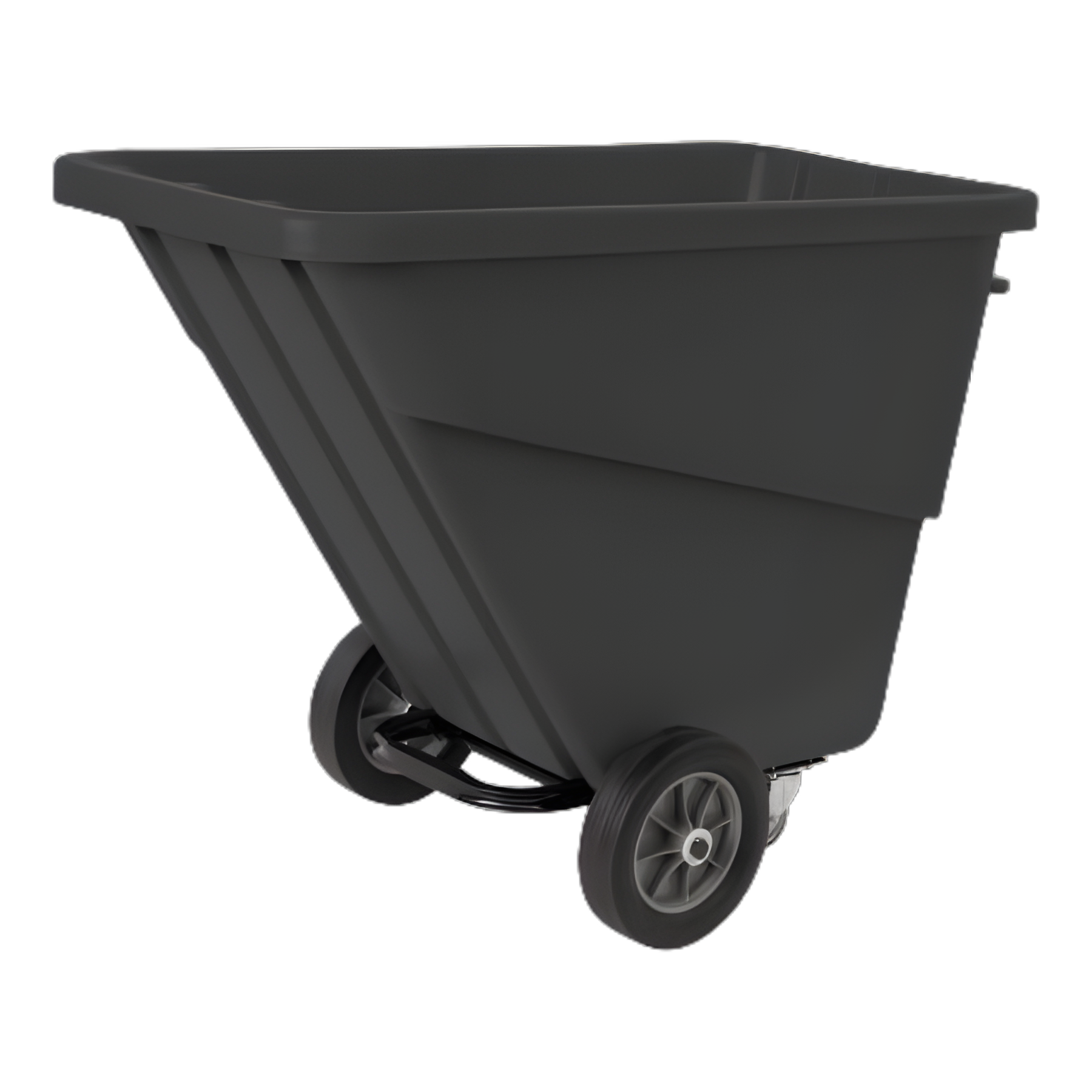 Tilt Truck 12 Inch Front Wheels / 4 Inch Rear Swivel Casters 750 lb. Capacity Steel Tubular Handle Poly / Steel - TILT-SML/BLK