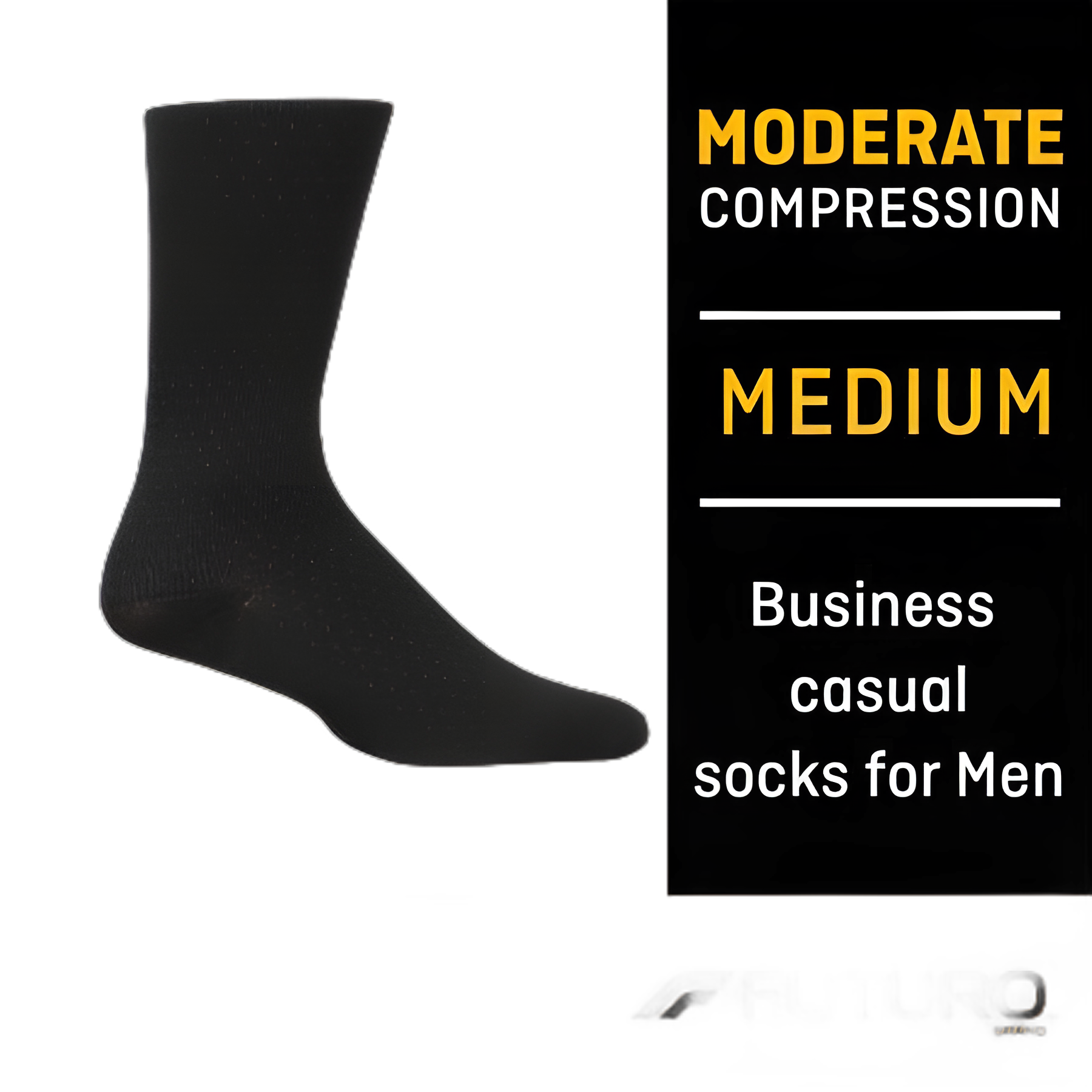 3M™ Futuro™ Compression Socks, Calf High, Medium, Black, Closed Toe - Improves Circulation & Relieves Leg Fatigue