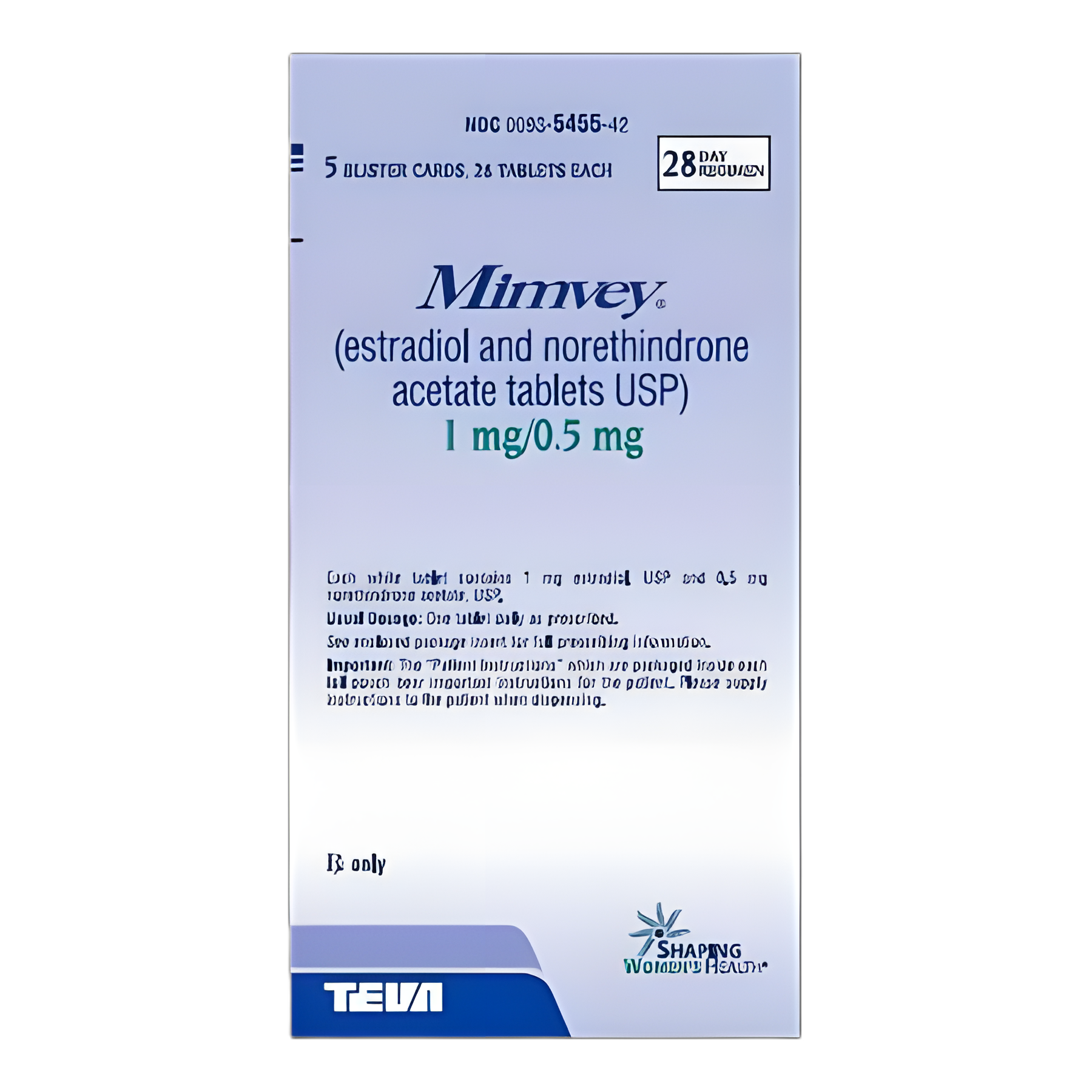Mimvey® Estradiol/Norethindrone Acetate 1mg-0.5mg Oral Contraceptive Tablets - 140 Count
