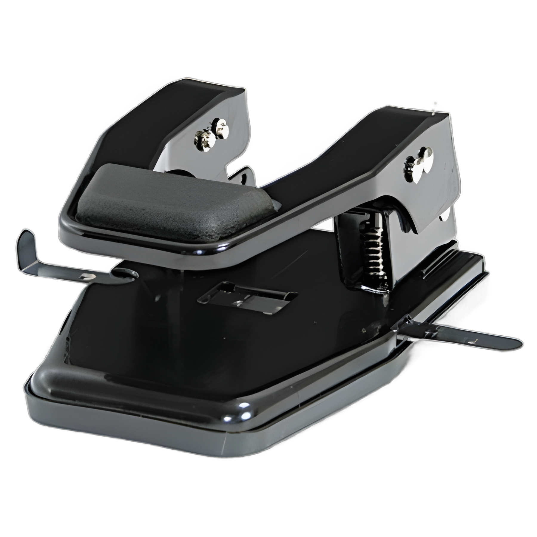 40-Sheet Heavy-Duty High-Capacity Two-Hole Punch, 9/32" Holes, Padded Handle, Black