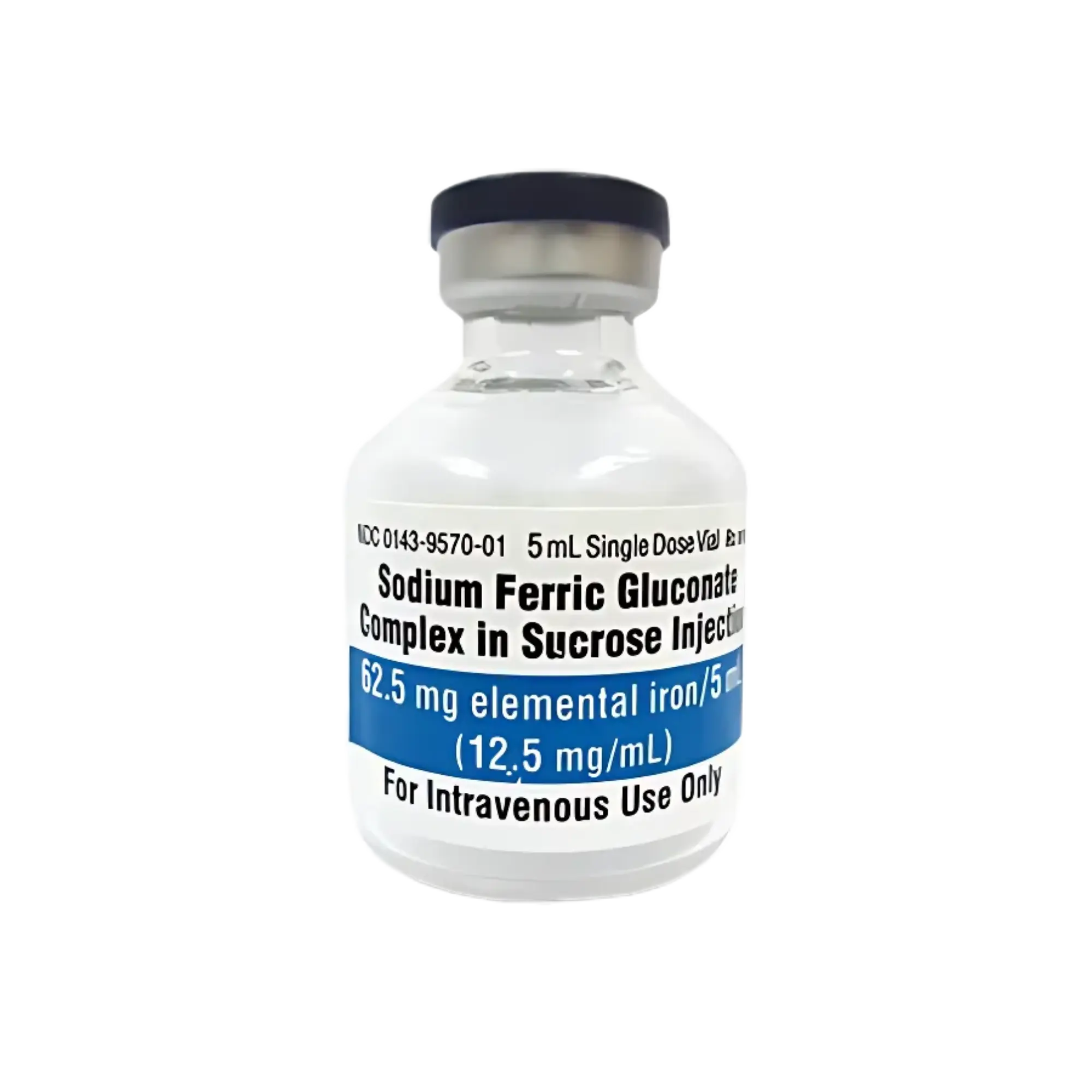 Sodium Ferric Gluconate / Sucrose 62.5 mg/5 mL Injection for Iron Deficiency