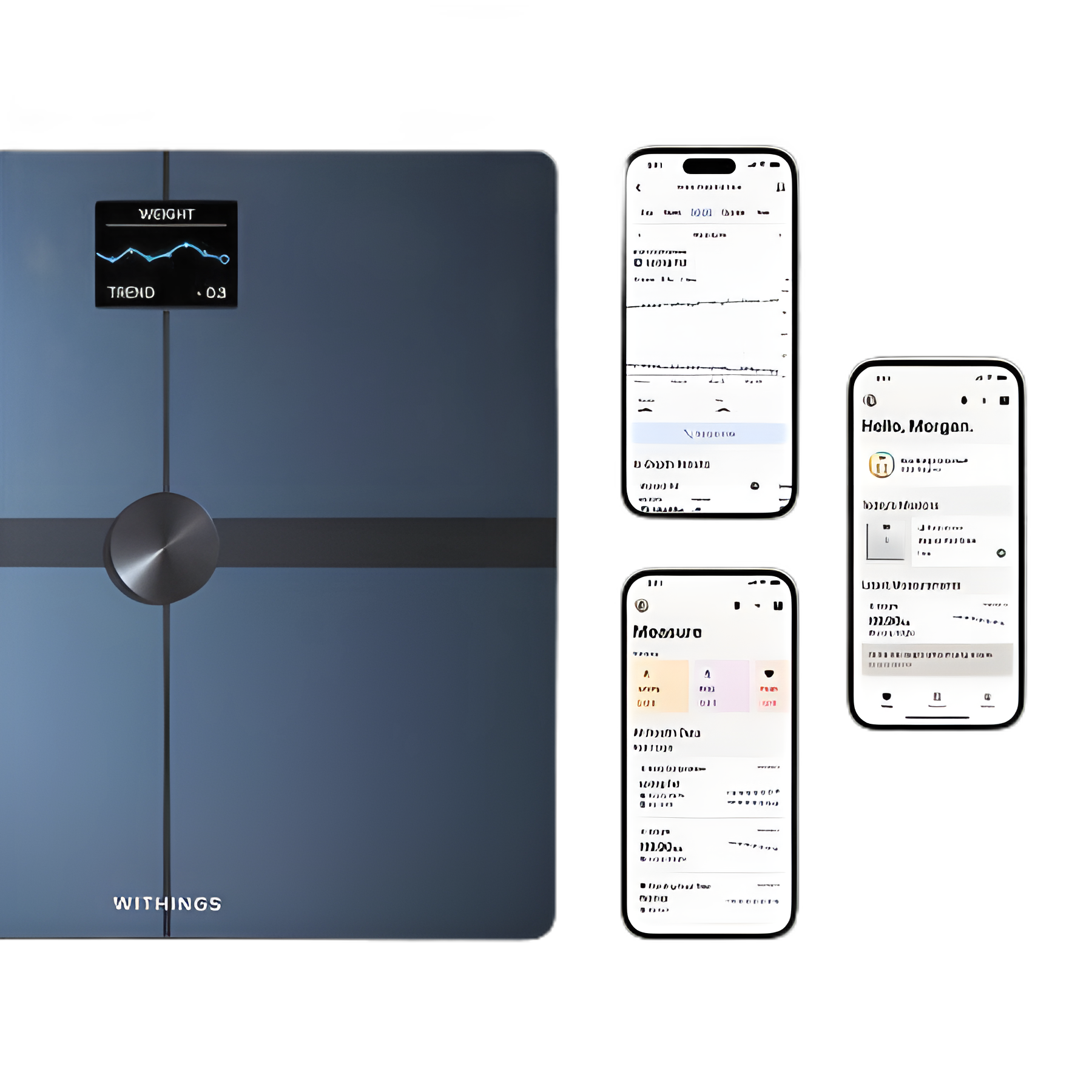 Smart Body Composition Analyzer Step On Withings LCD Display 5 -> 200kg (9 -> 440lb) Black