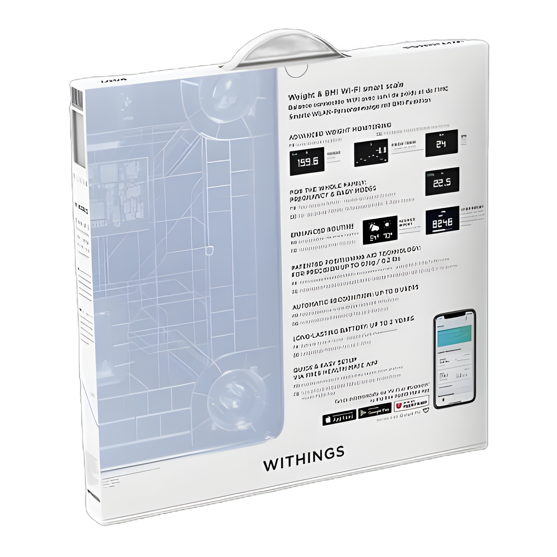 Smart Body Composition Analyzer Step On Withings LCD Display 5 -> 200kg (9 -> 440lb) Black