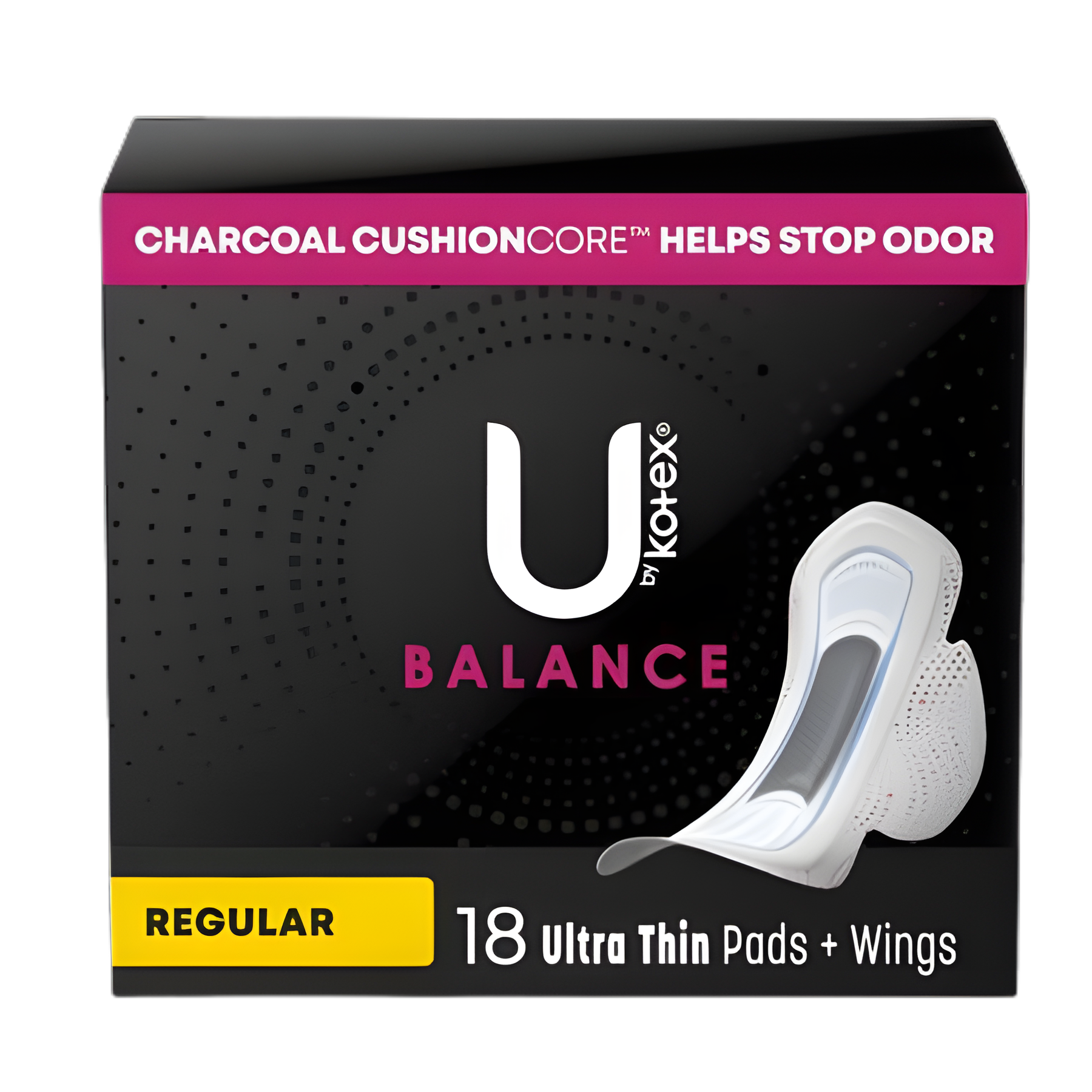 Feminine Pad U by Kotex® Balance Ultra Thin with Wings Regular Absorbency