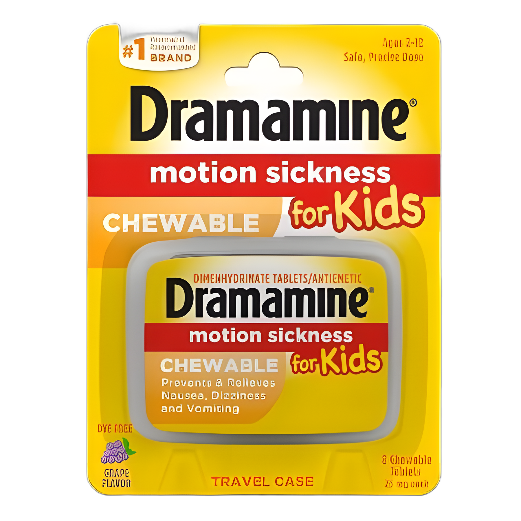 Nausea Relief Dramamine® Motion Sickness Relief 25 mg Strength Chewable Tablet 8 per Box