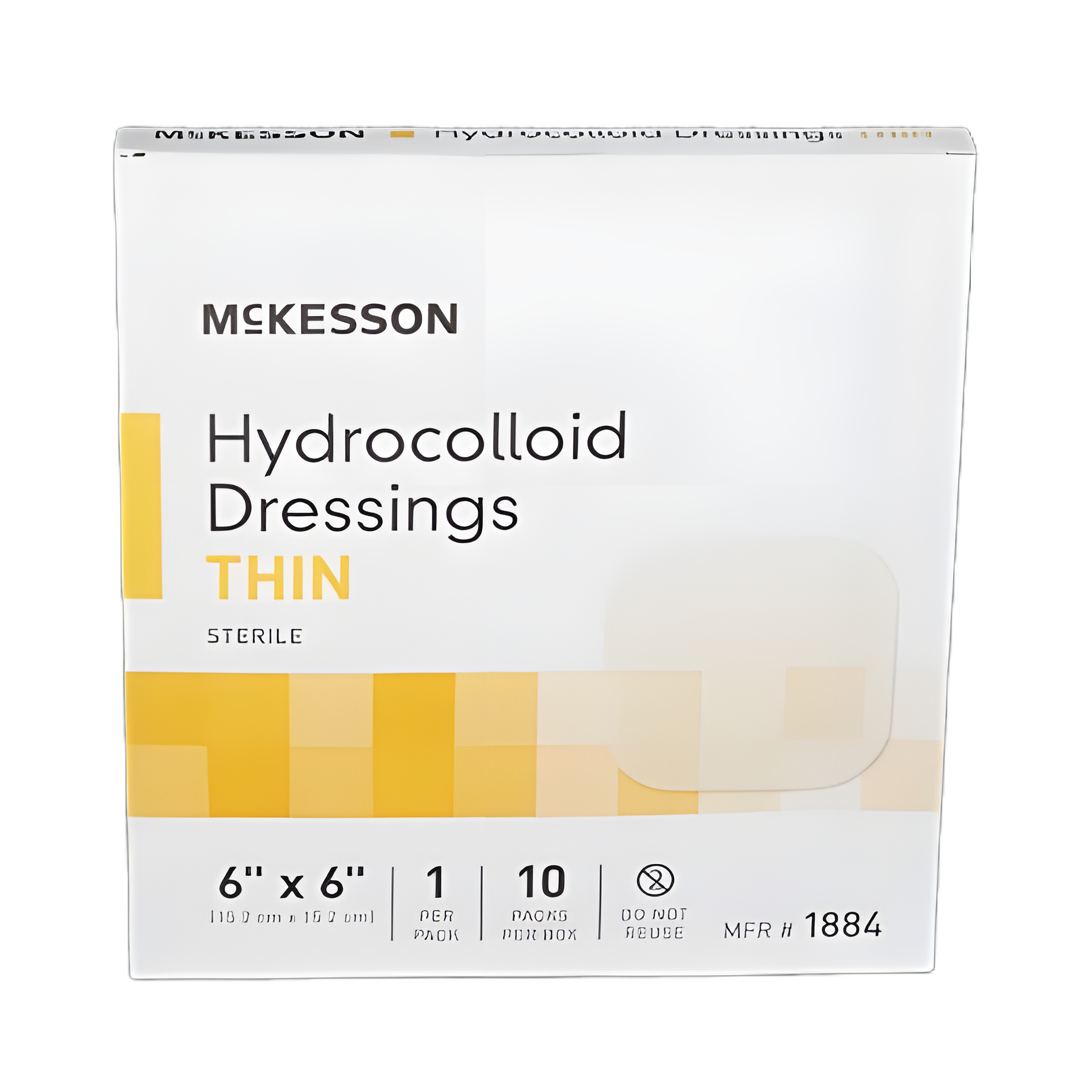Thin Hydrocolloid Dressing McKesson 6 X 6 Inch Square