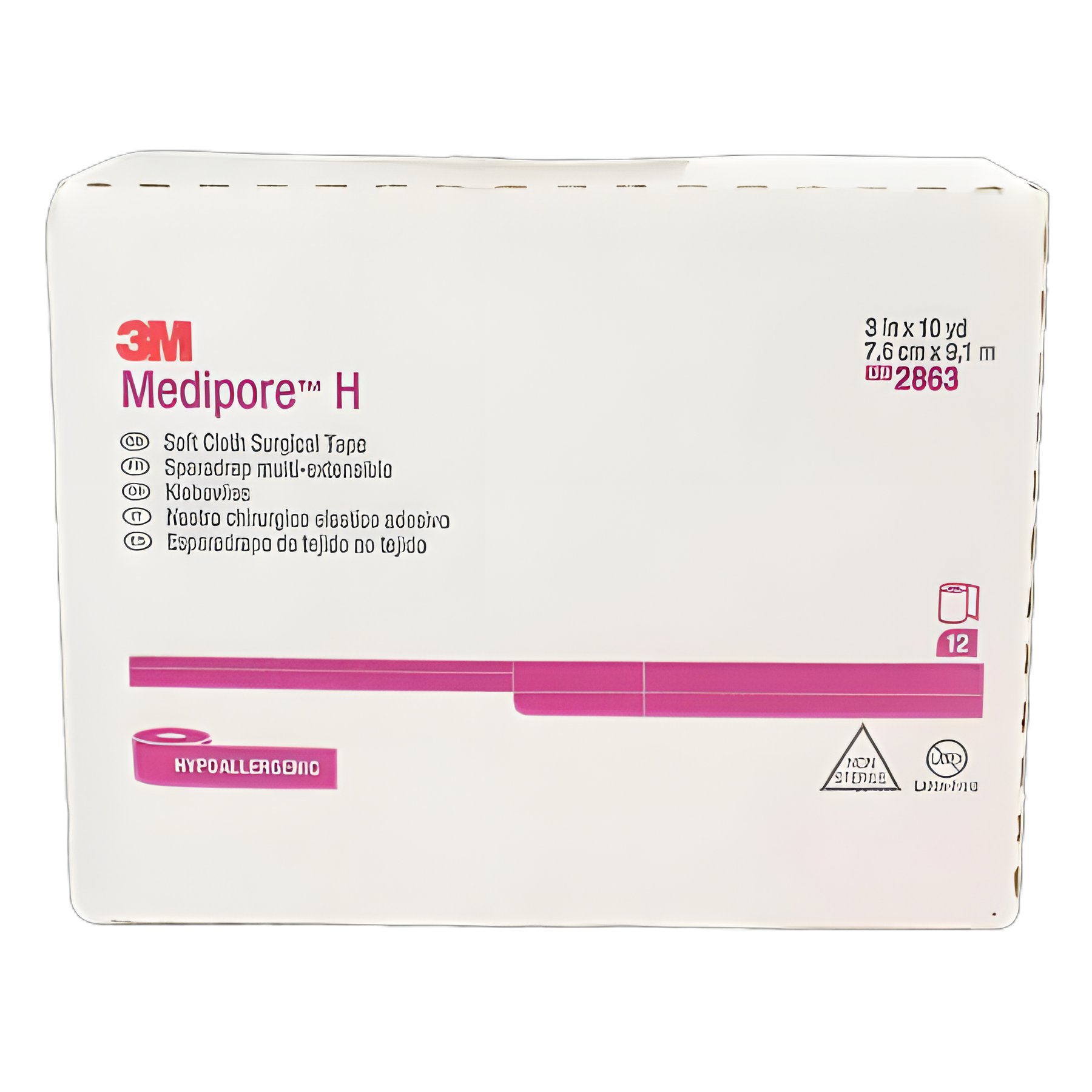 Perforated Medical Tape 3M™ Medipore™ H White 3 Inch X 10 Yard Soft Cloth NonSterile