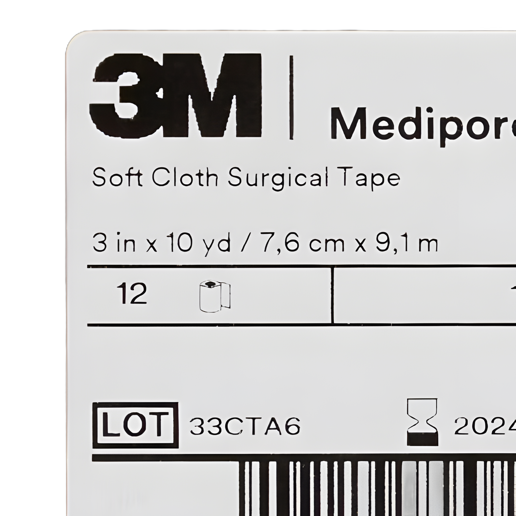 Perforated Medical Tape 3M™ Medipore™ H White 3 Inch X 10 Yard Soft Cloth NonSterile