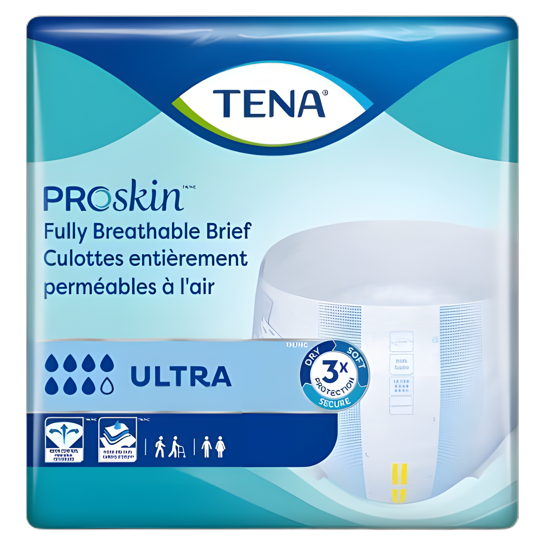 Unisex Adult Incontinence Brief TENA ProSkin™ Ultra Medium Disposable Heavy Absorbency