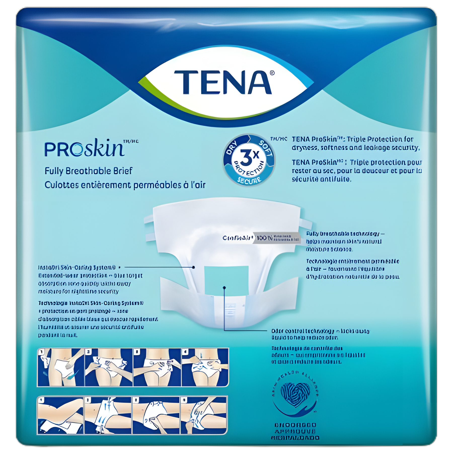 Unisex Adult Incontinence Brief TENA ProSkin™ Ultra Medium Disposable Heavy Absorbency