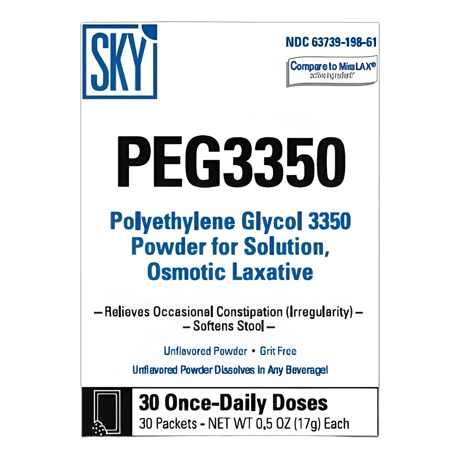 Polyethylene Glycol 3350 / Sodium Chloride / Sodium Bicarbonate / Potassium Chloride Powder for Solution - 30 Packets