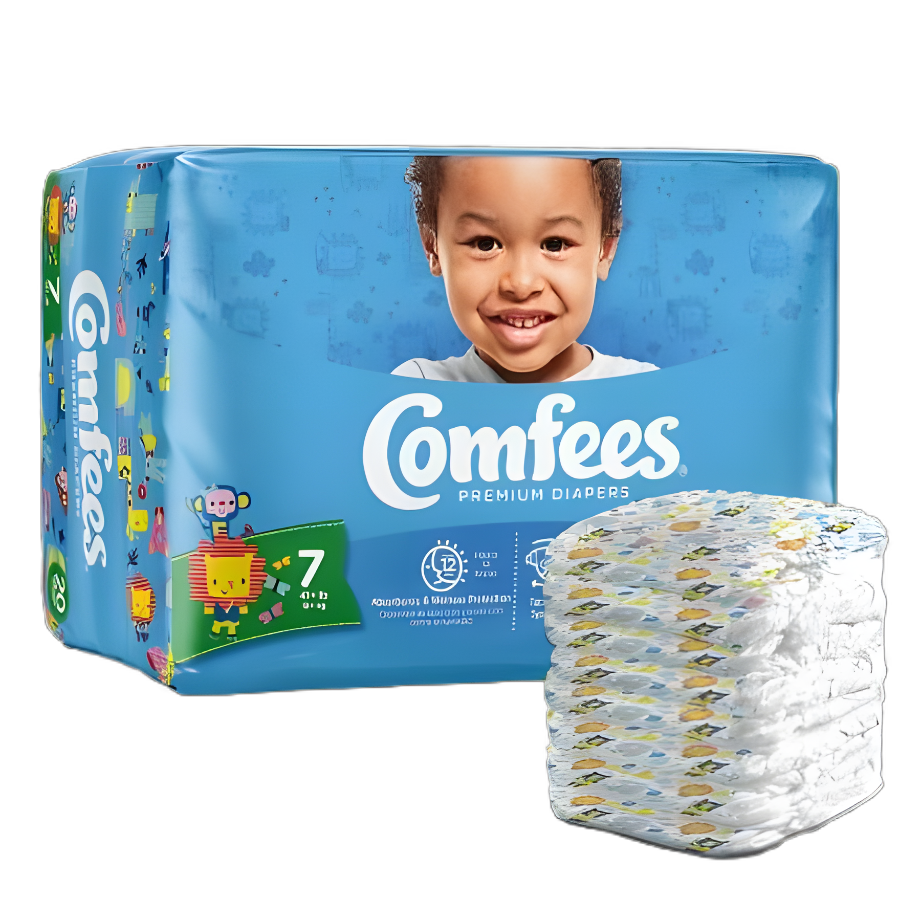 Unisex Baby Diaper Comfees® Size 7 Disposable Moderate Absorbency