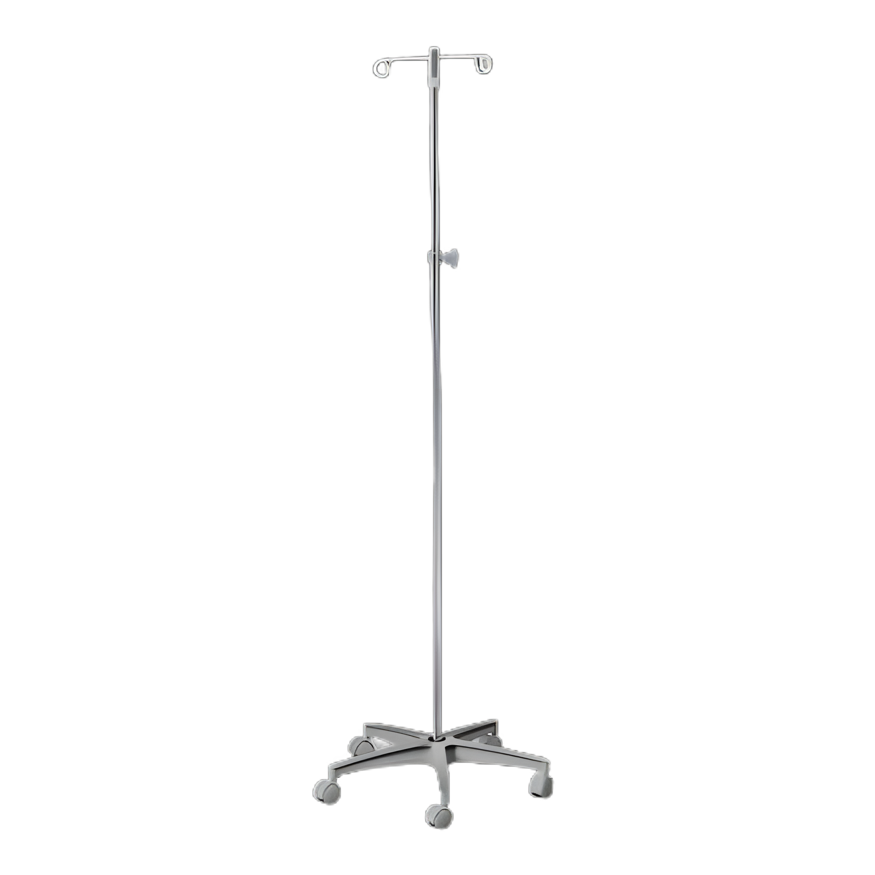 IV Stand Floor Stand McKesson 2-Hook 5-Legs, Dual-Wheel Nylon Casters, Cast Aluminum Base