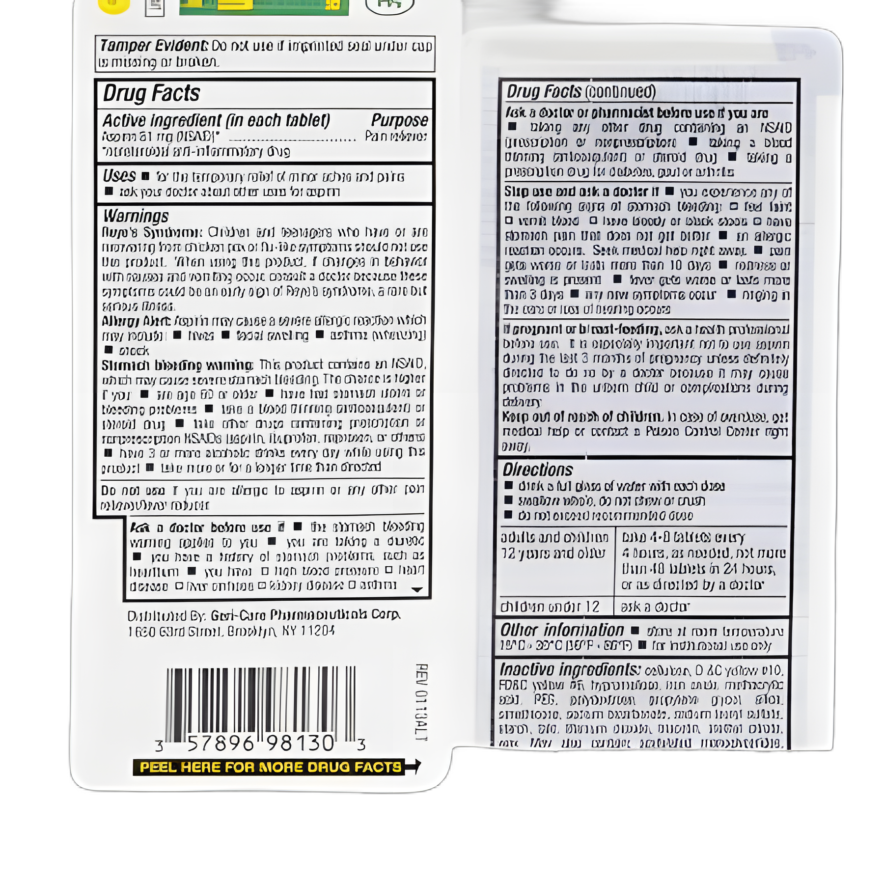 Pain Relief Geri-Care® 81 mg Strength Aspirin Tablet 300 per Bottle