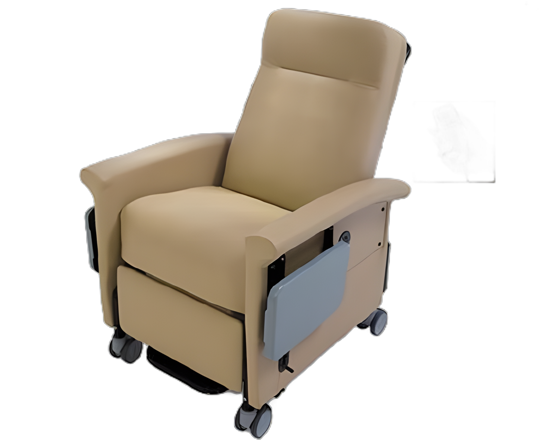 Ascent 65 Series Medical Transport Power Recliner in Bonnie Blue Vinyl with 4-Inch Casters