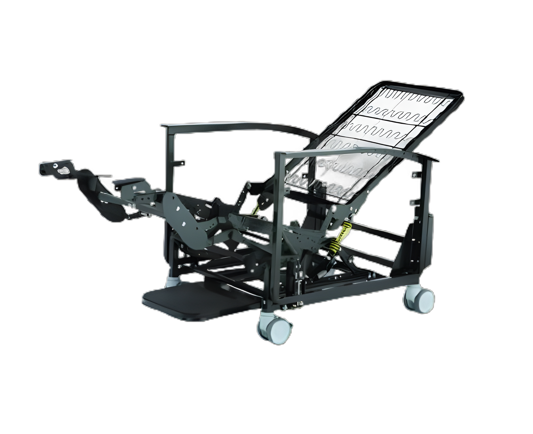 Ascent 65 Series Medical Transport Power Recliner in Bonnie Blue Vinyl with 4-Inch Casters