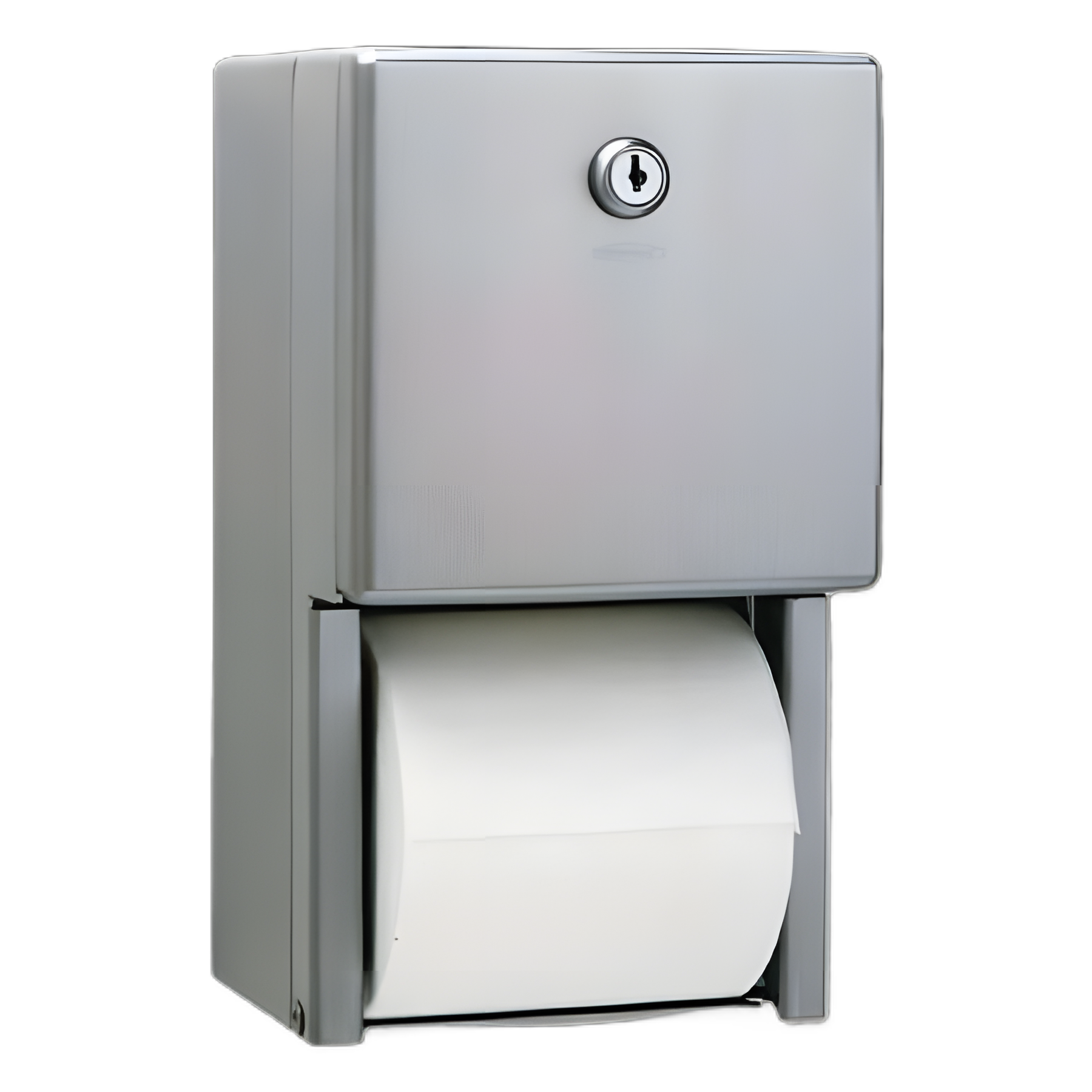 Toilet Tissue Dispenser Bobrick Satin Finish Stainless Steel Manual Pull Double Roll Surface Mount