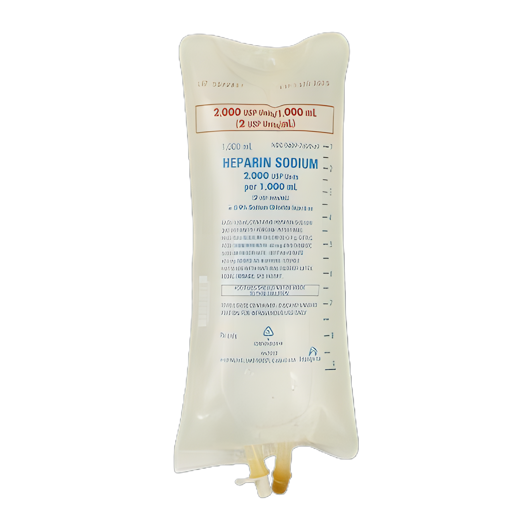 Heparin Sodium, Porcine / 0.9% Sodium Chloride, Preservative Free 2 U / mL IV Solution Flexible Bag 1000 mL