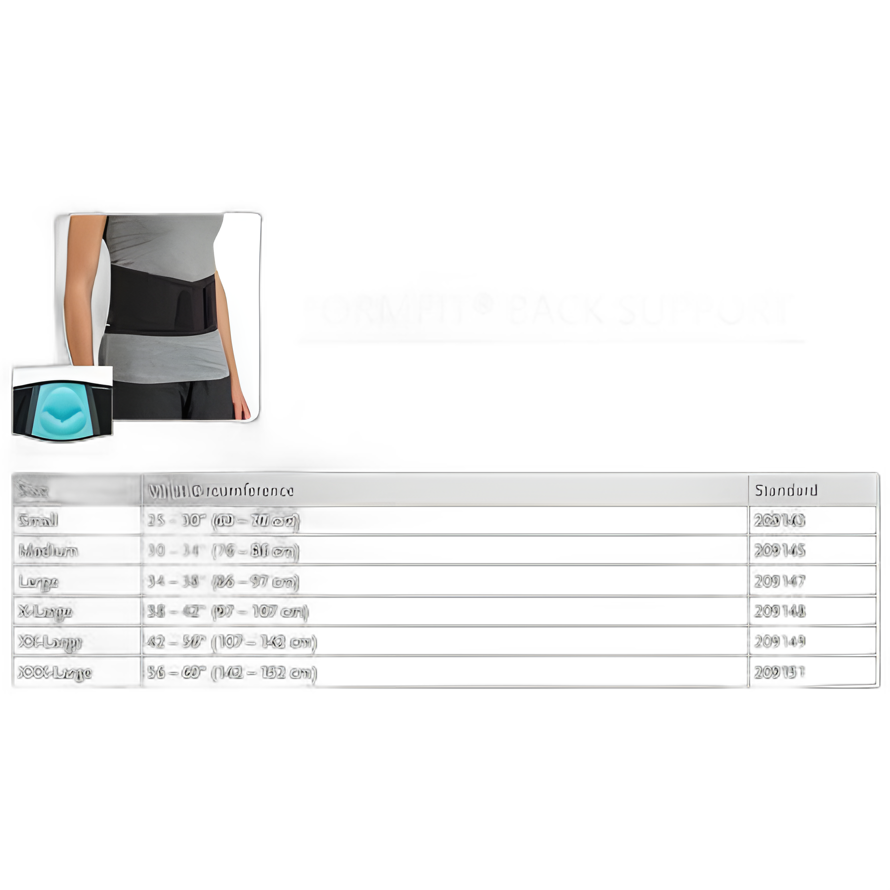 Back Support Ossur® FormFit® Medium Hook and Loop Closure 30 to 34 Inch Waist Circumference Adult