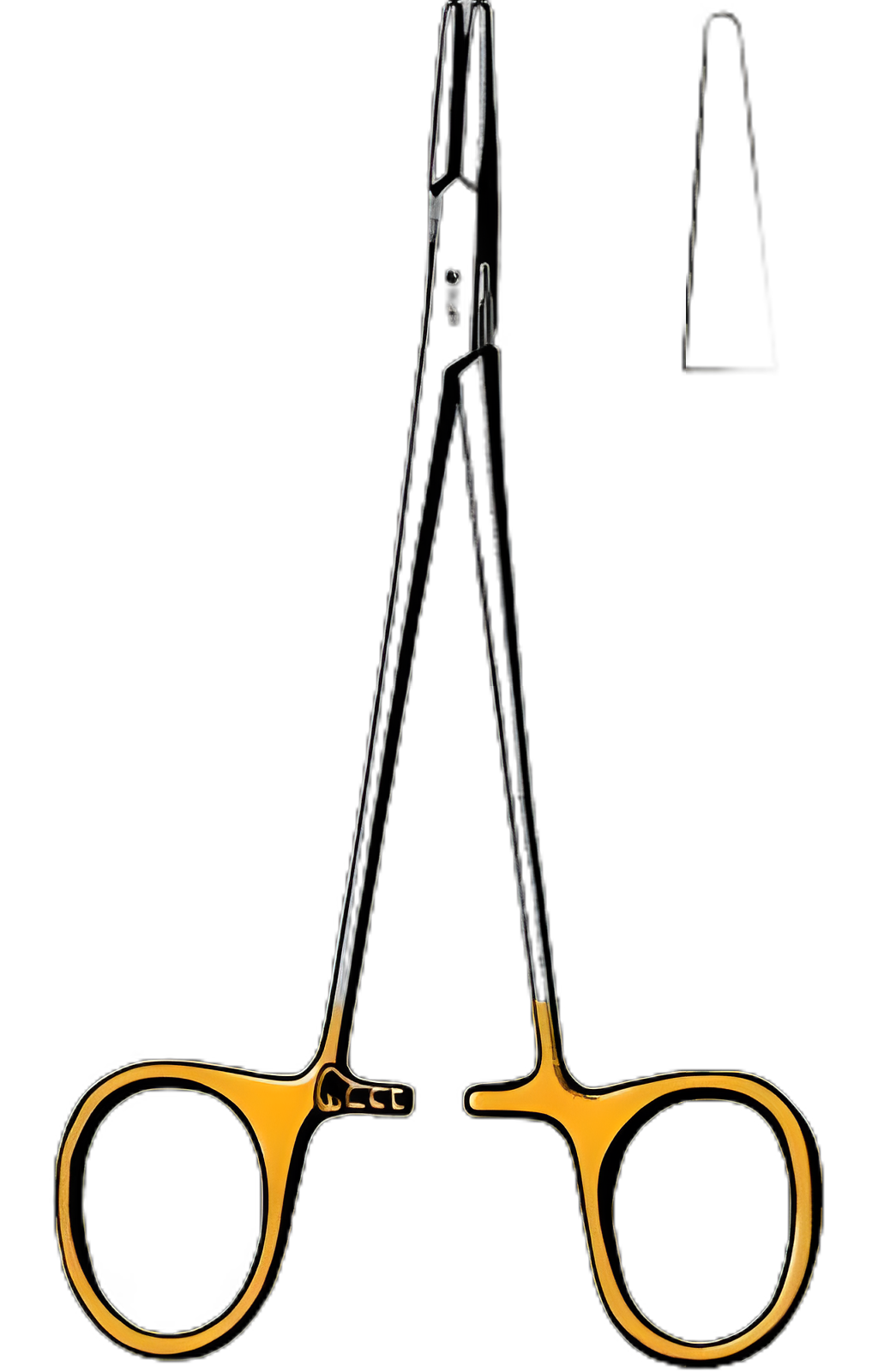 Sklar® TC Needle Holder 6 Inch with Blunt Straight Smooth Tips and Dual Gold Finger Rings