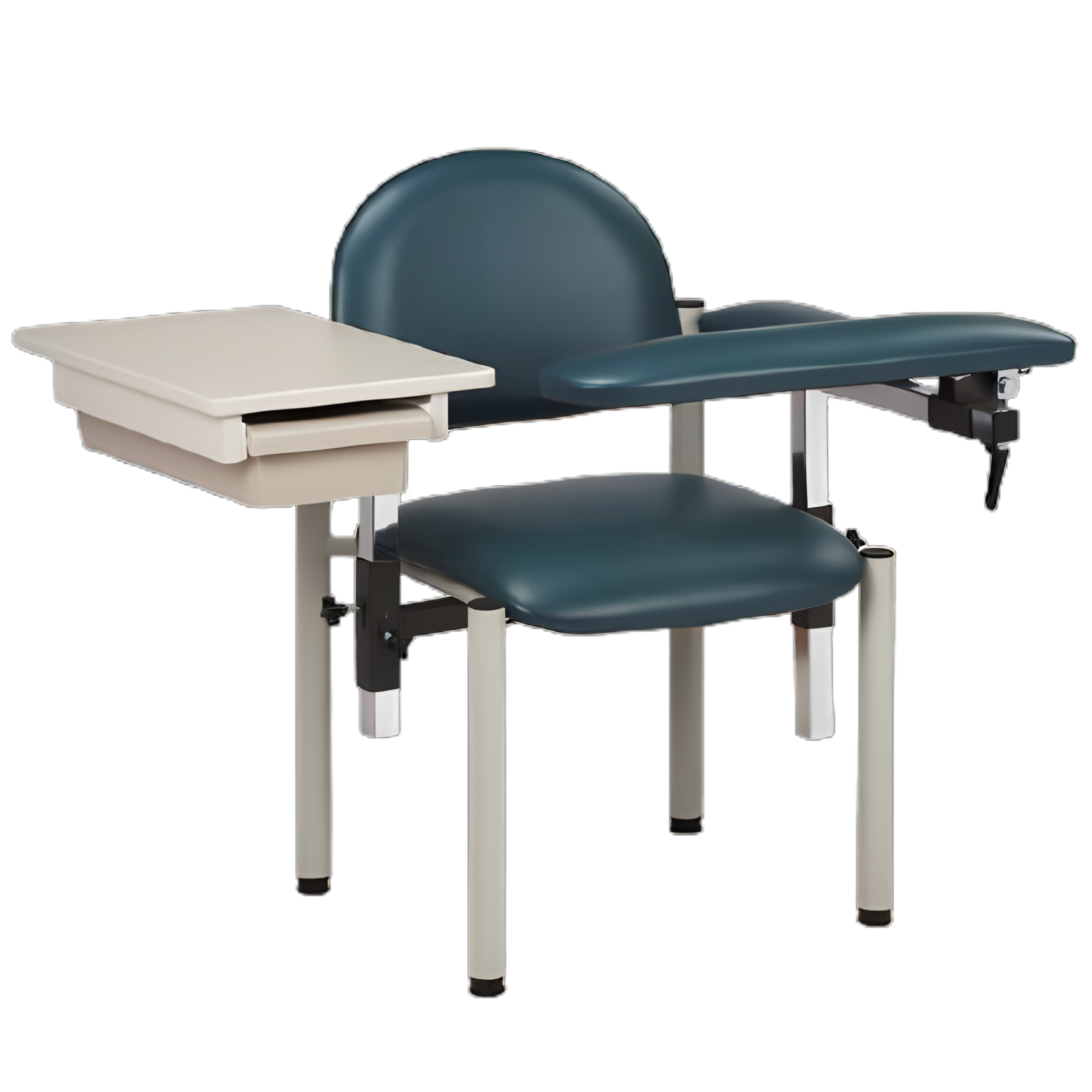Clinton SC Series Padded Blood Drawing Chair with Adjustable Flip-Up Arm - Country Mist