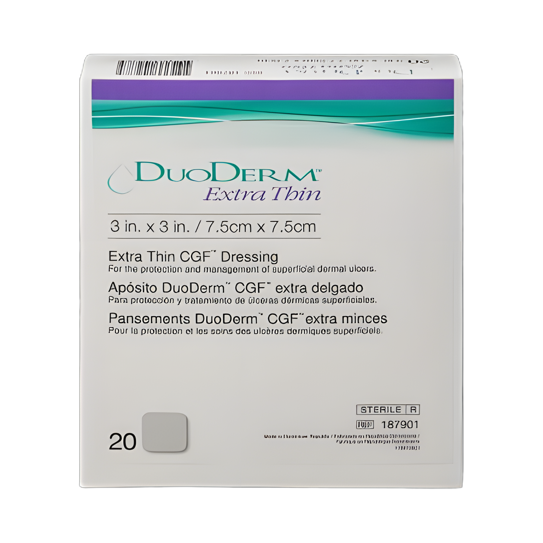 Thin Hydrocolloid Dressing DuoDERM® Extra Thin 3 X 3 Inch Square