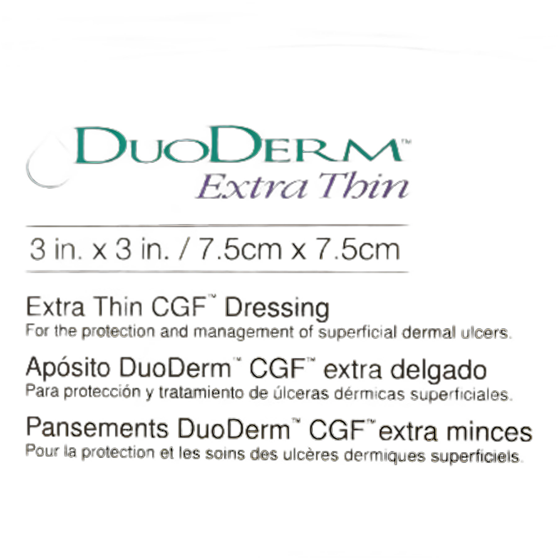 Thin Hydrocolloid Dressing DuoDERM® Extra Thin 3 X 3 Inch Square