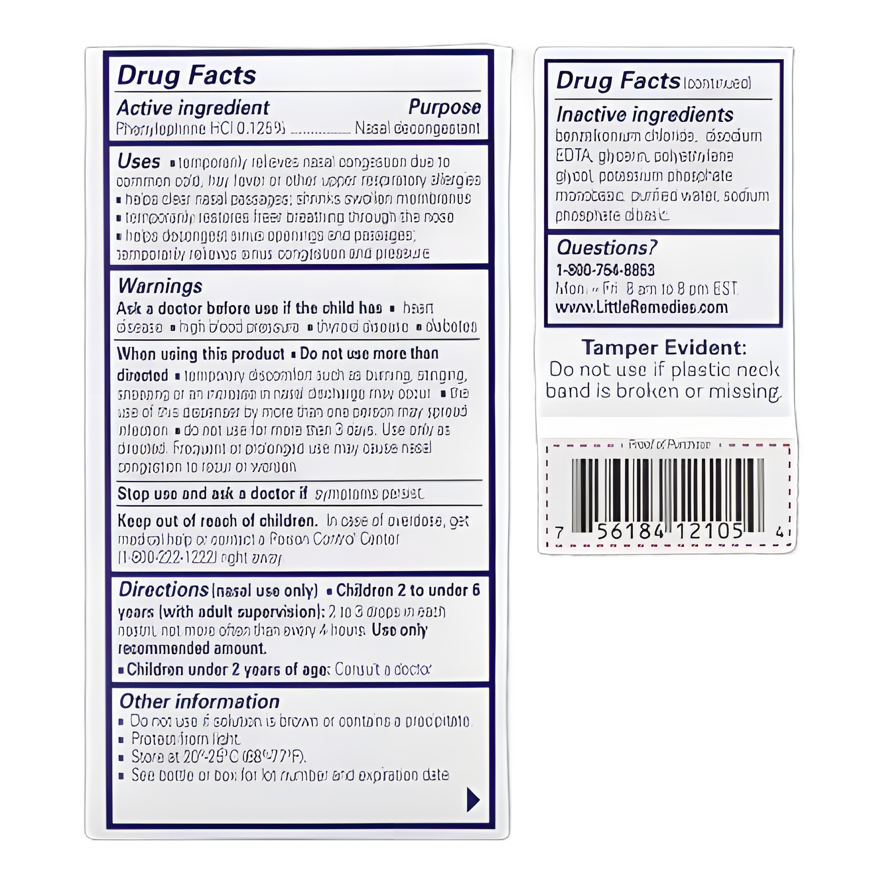 Children's Nasal Decongestant Little Remedies® for Noses® 0.125% Strength Oral Drops 0.5 oz.