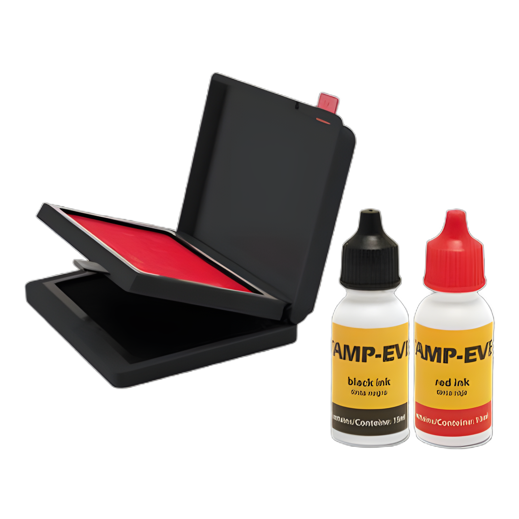 Two-Color Stamp Pad with Ink Refill, 4" x 2.38", Red/Black