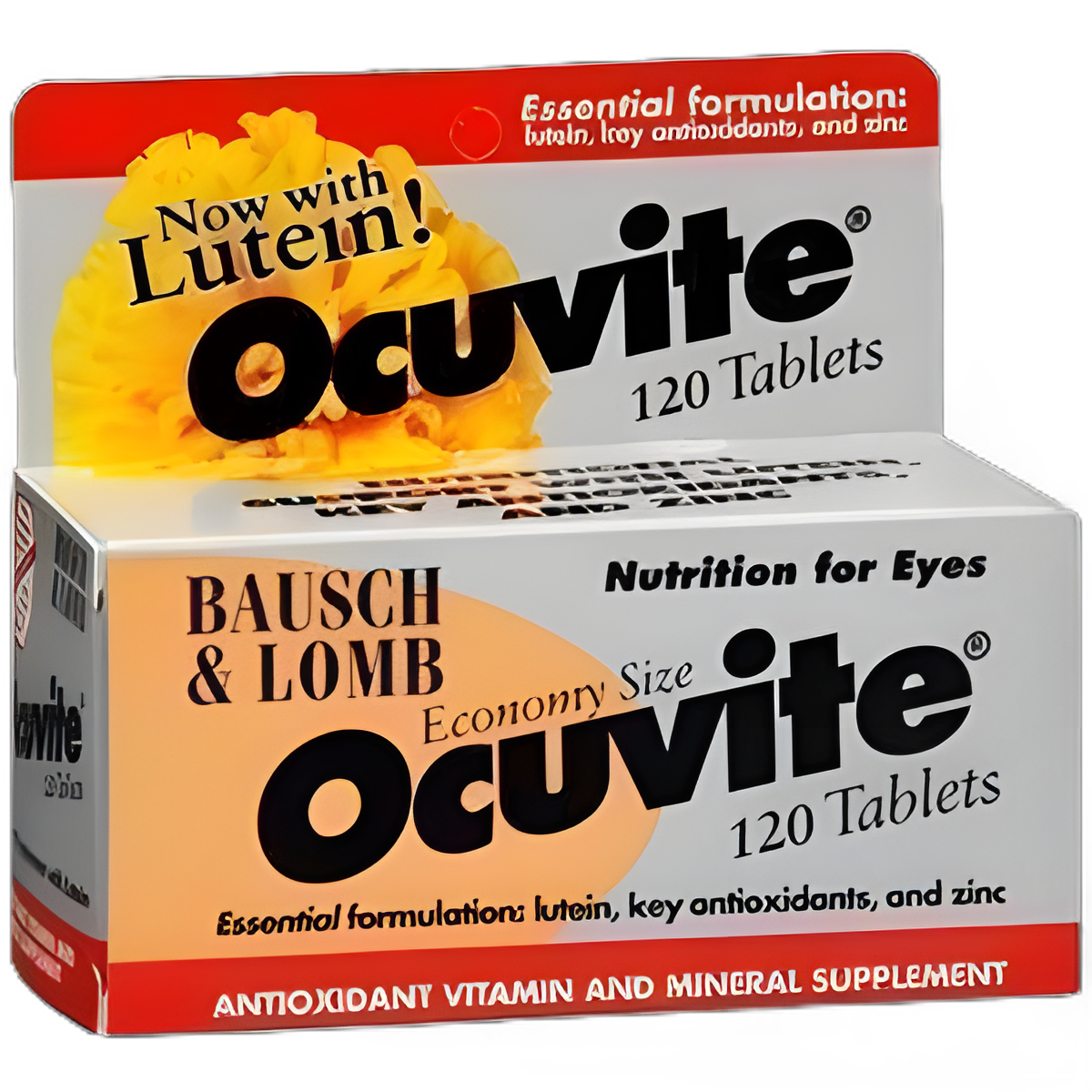 Multivitamin Supplement Ocuvite® Vitamin A / Vitamin E / Ascorbic Acid / Lutein 1000 IU - 60 IU - 200 mg - 2 mg Strength Tablet 120 per Bottle