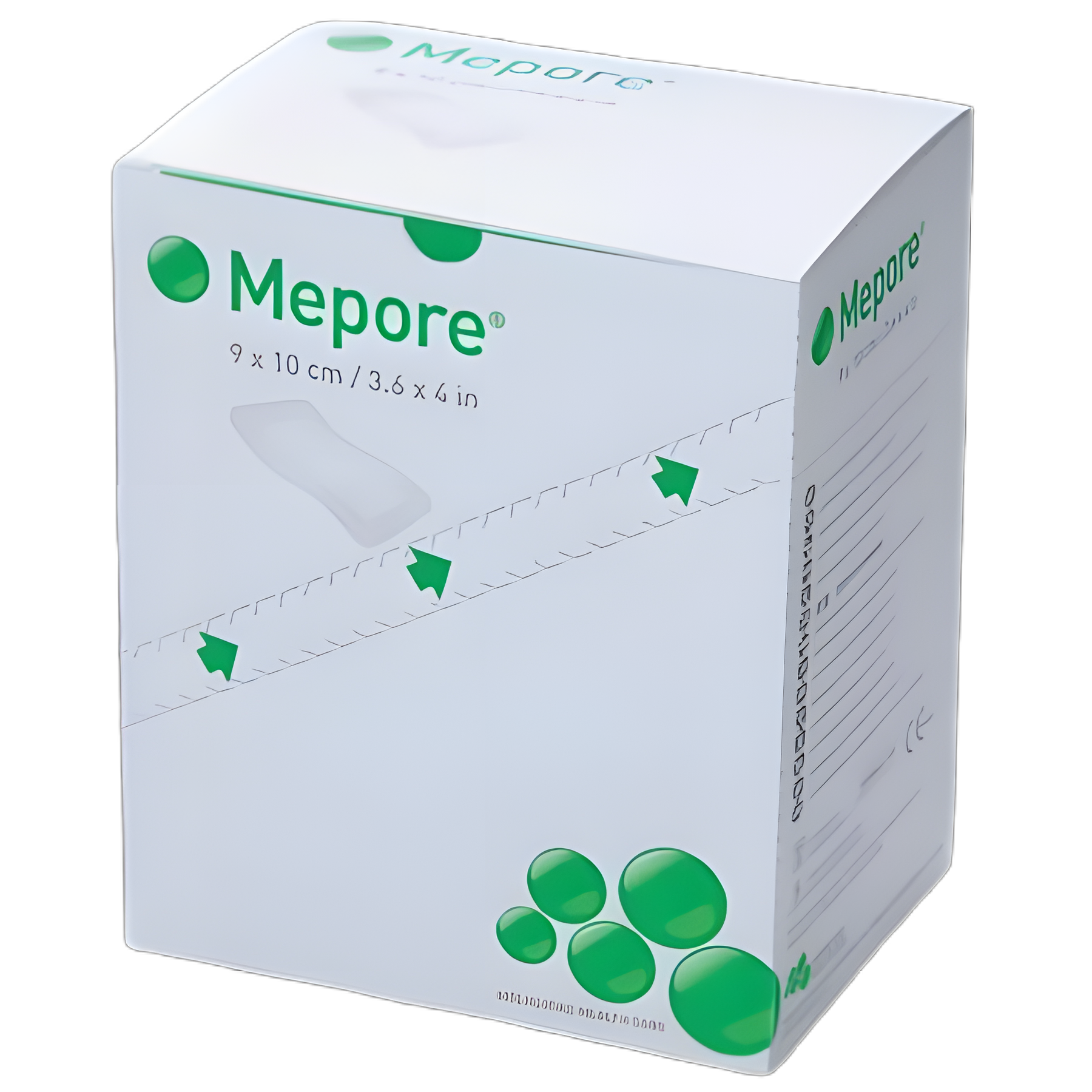 Adhesive Dressing Mepore® 3-3/5 X 4 Inch Nonwoven Spunlace Polyester Rectangle White Sterile