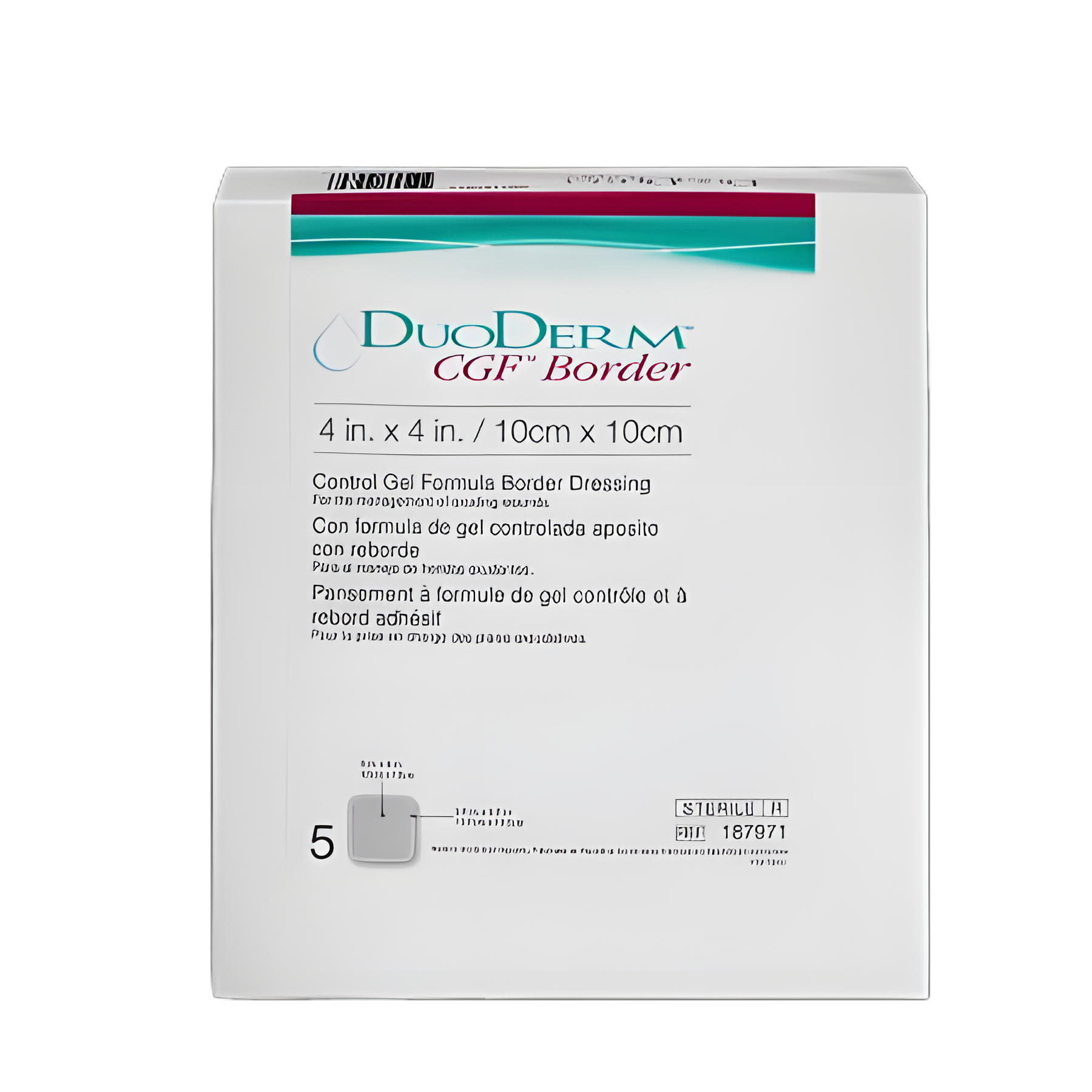 Hydrocolloid Dressing DuoDERM® CGF® Border 4 X 4 Inch Square