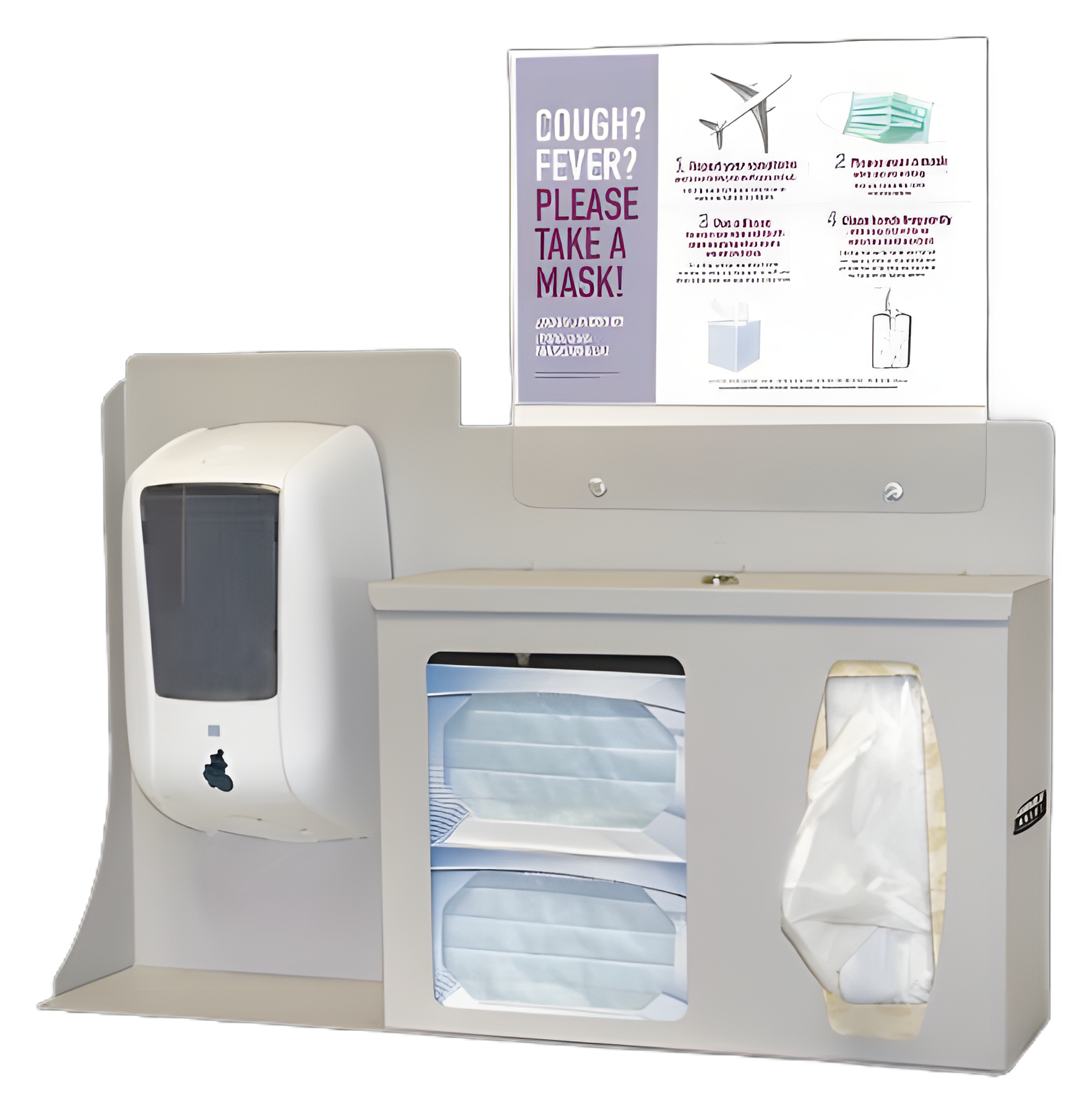 BOWMAN® Hygiene Dispensing Station - Surface Mount, Quartz Beige, Aluminum/PETG