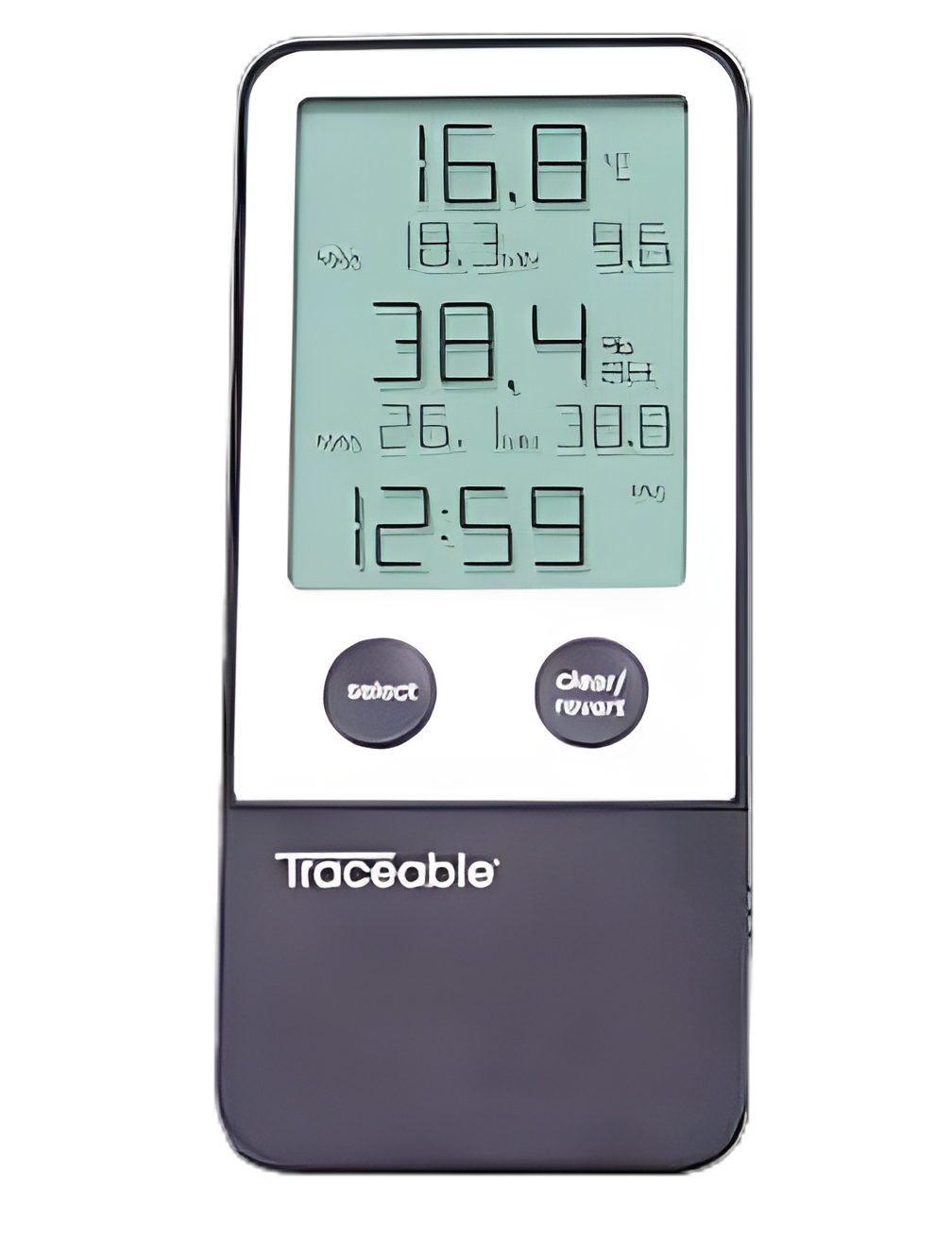 Digital Thermometer / Hygrometer Traceable® Fahrenheit / Celsius 32° to 122°F (0° to 50.0°C) Internal Sensor Multiple Mounting Options Battery Operated