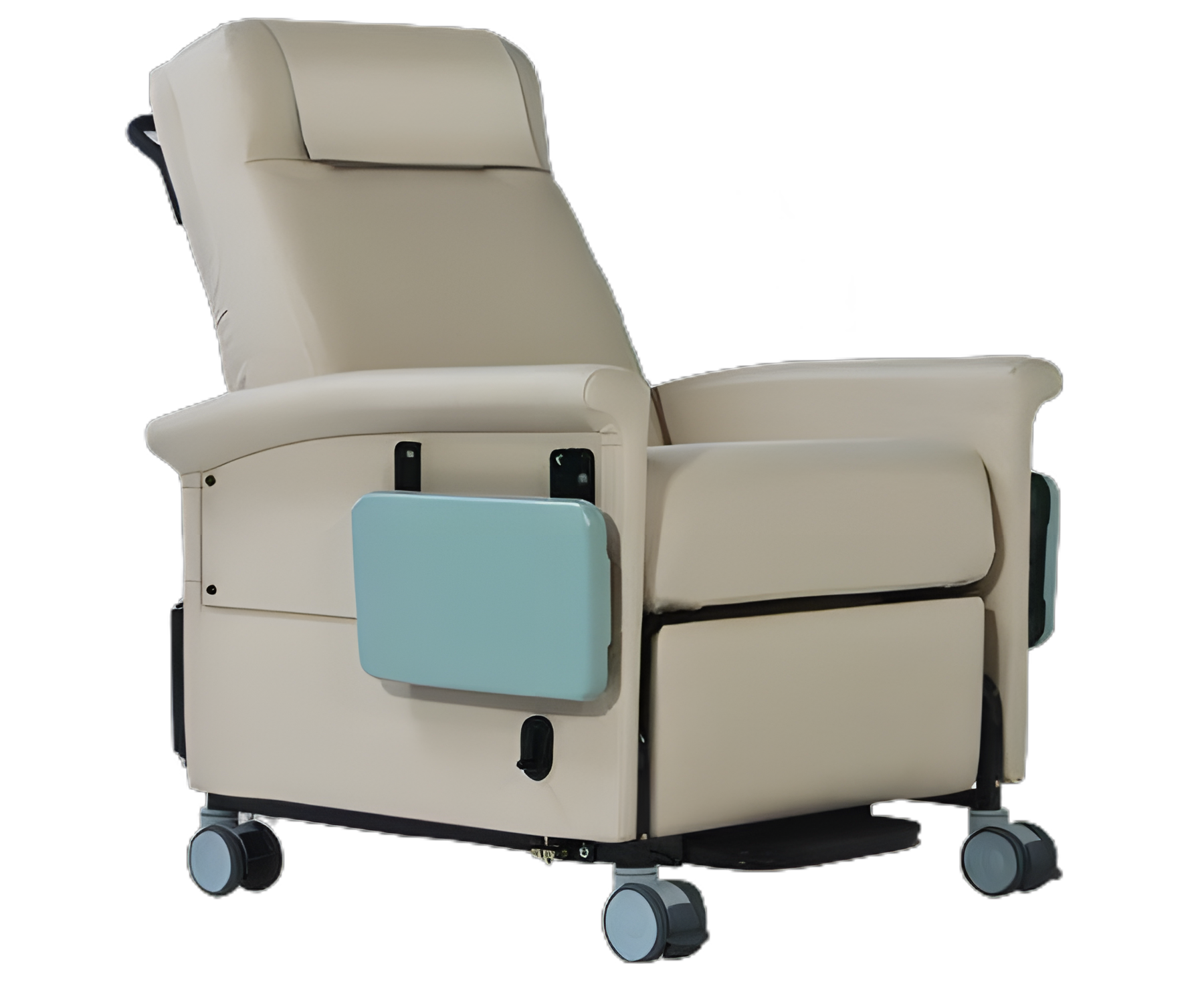 Ascent XL 66P Series Bariatric Transport Power Recliner in Colonial Blue Vinyl with Trendelenburg Position and 500 lbs Capacity