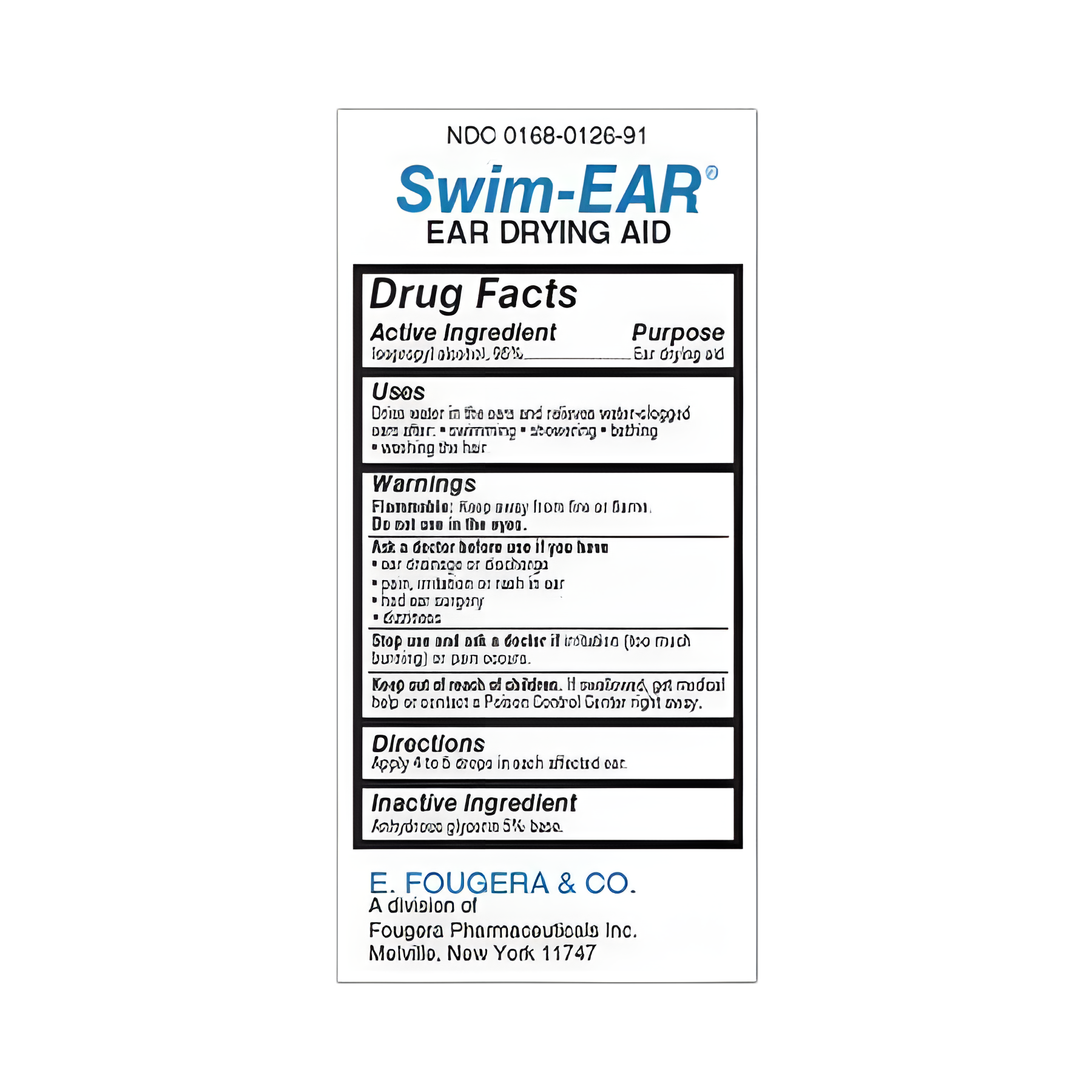 Ear Drying Aid Swim-Ear® 1 oz. Otic Drops 95% Strength Isopropyl Alcohol