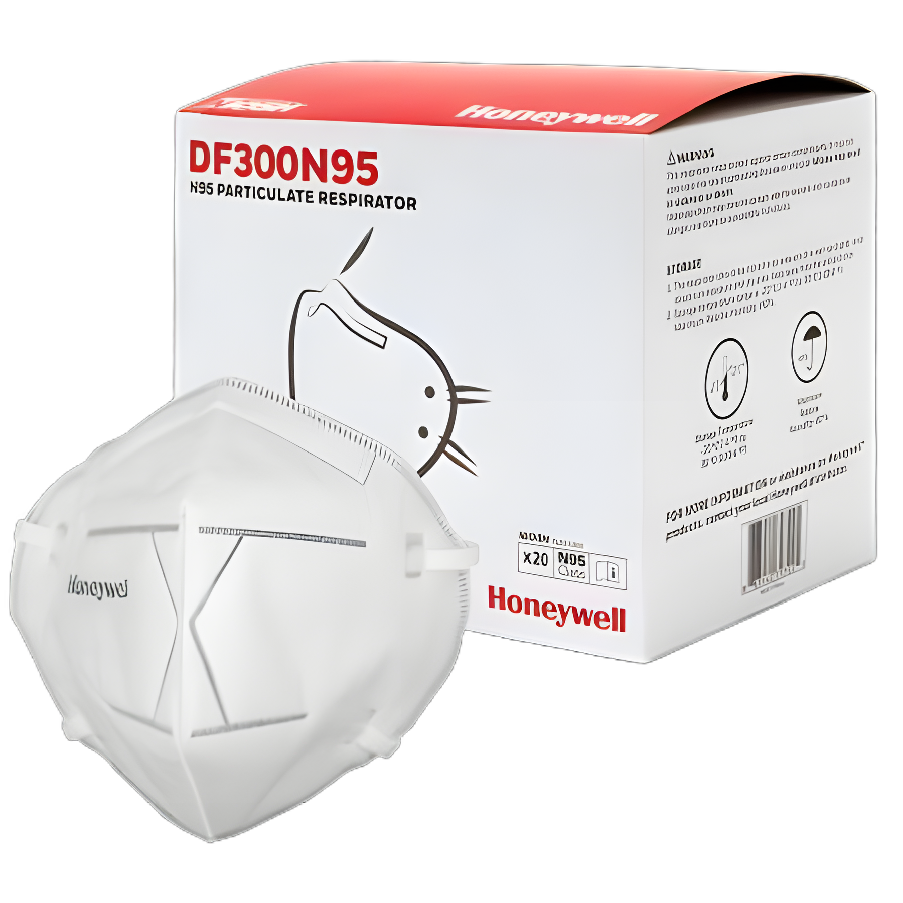 Particulate Respirator Mask Honeywell Industrial N95 Flat Fold Molded Cup Elastic Strap One Size Fits Most White NonSterile Not Rated Adult