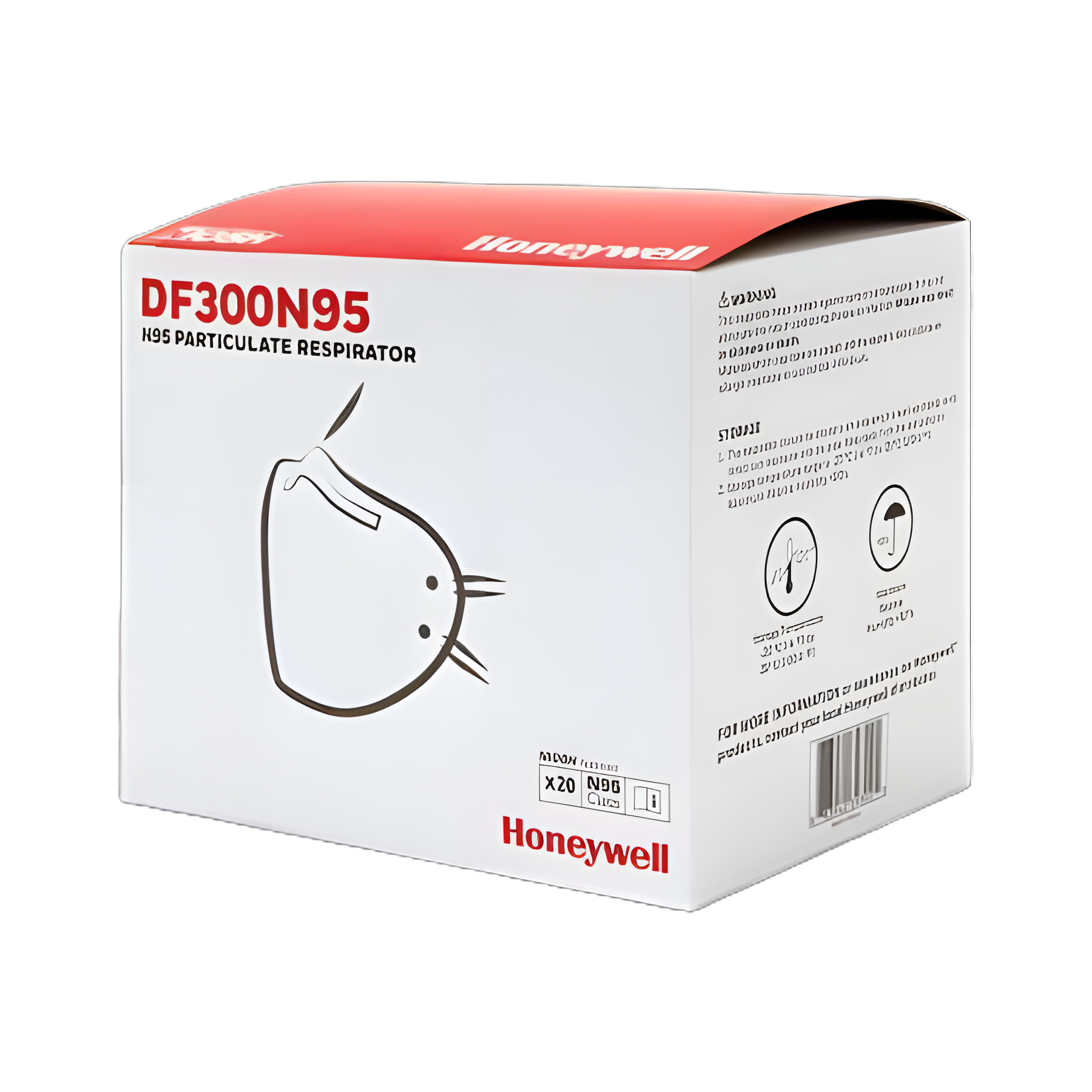 Particulate Respirator Mask Honeywell Industrial N95 Flat Fold Molded Cup Elastic Strap One Size Fits Most White NonSterile Not Rated Adult