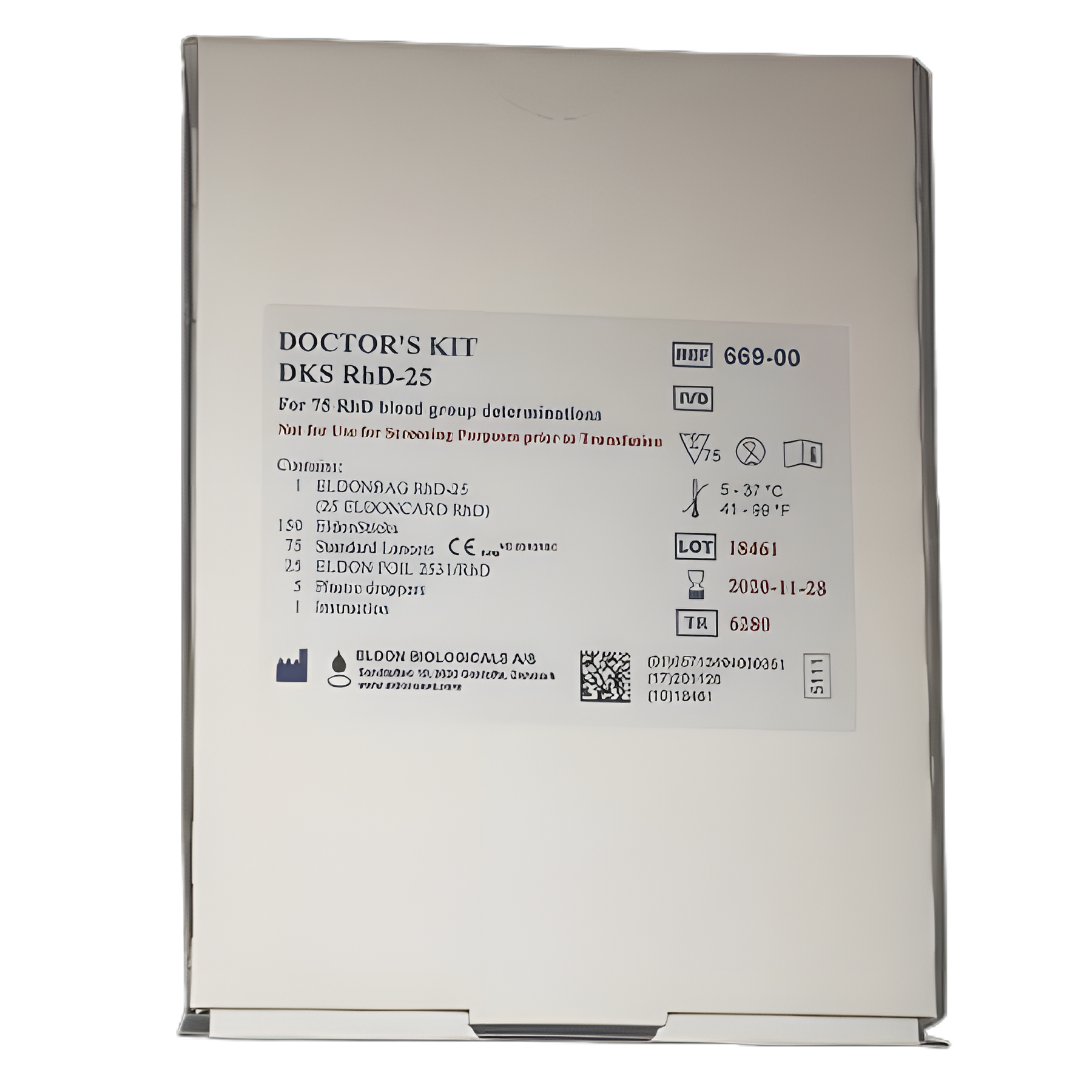 EldonCard Rh Blood Typing Kit - Quick & Accurate Testing