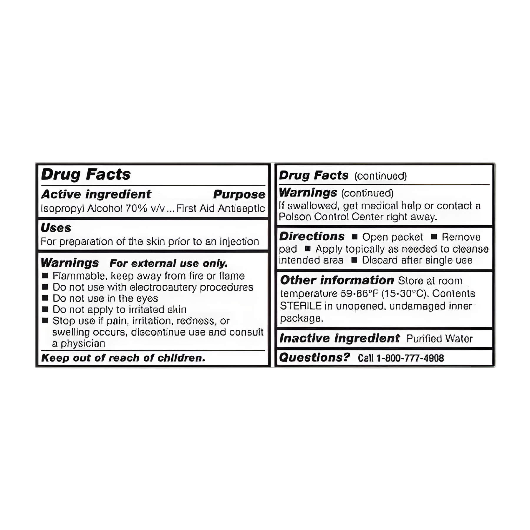 Alcohol Prep Pad McKesson 70% Strength Isopropyl Alcohol Individual Packet Large Sterile