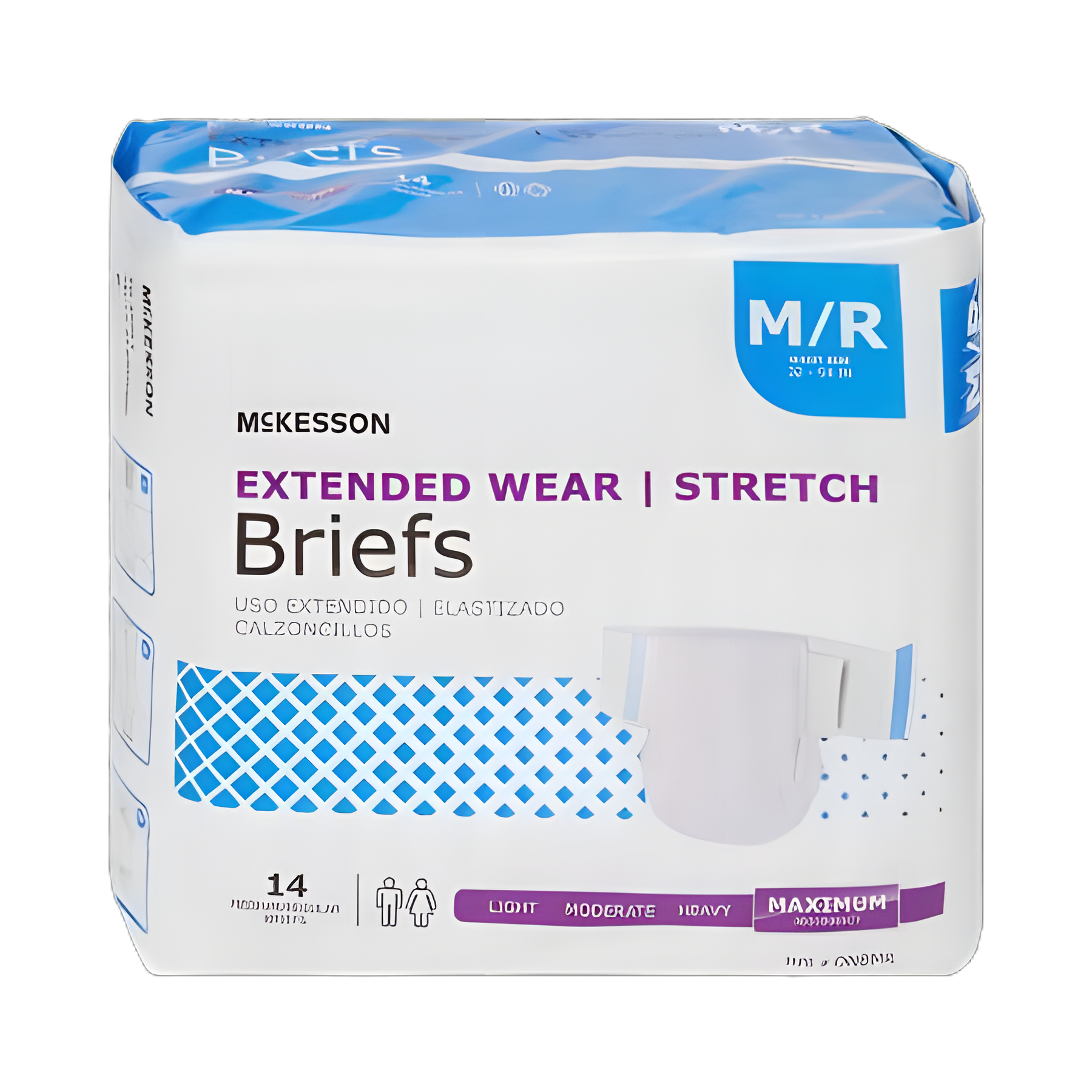 Unisex Adult Incontinence Brief McKesson Extended Wear Medium Disposable Heavy Absorbency