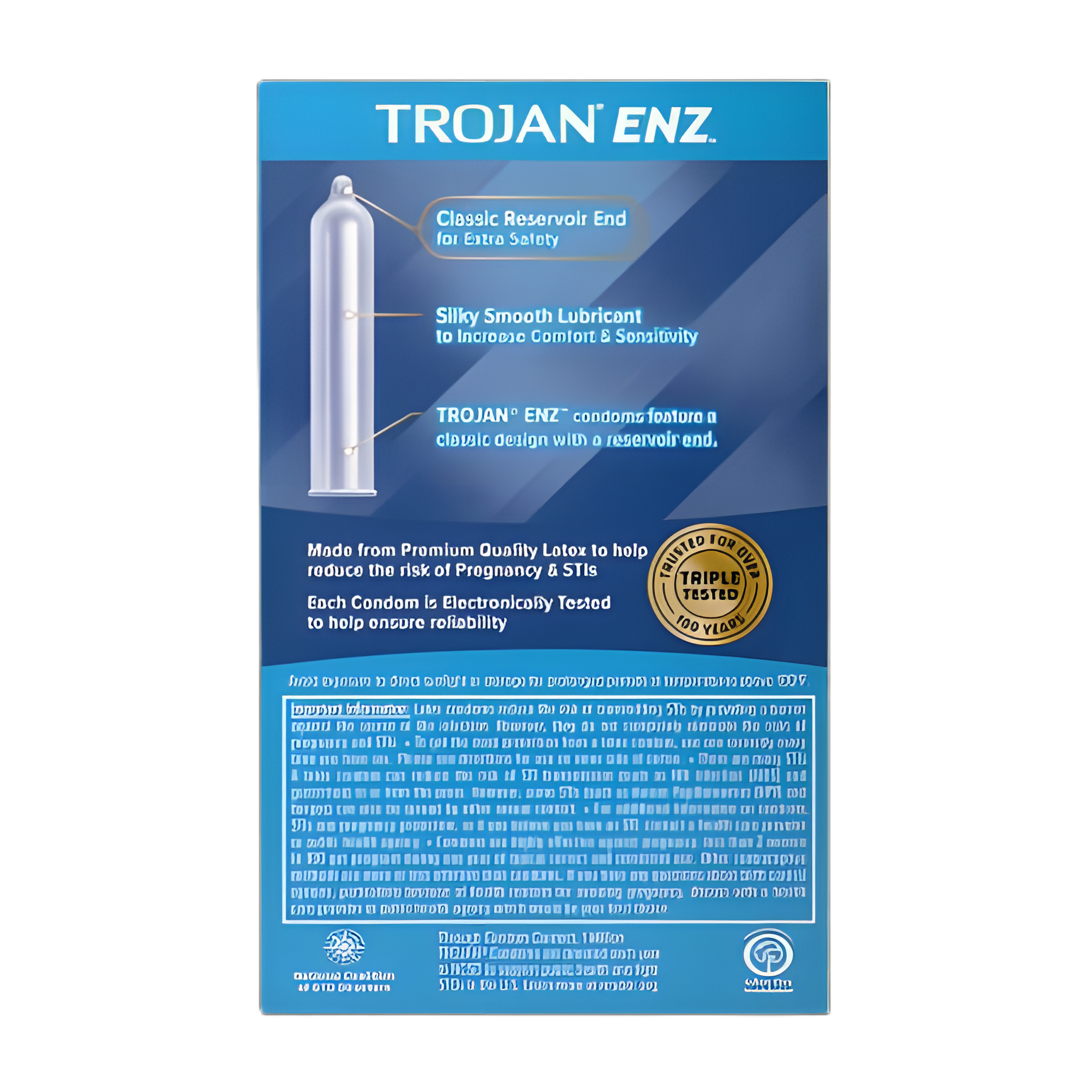 Condom Trojan-Enz® Lubricated 3 per Box