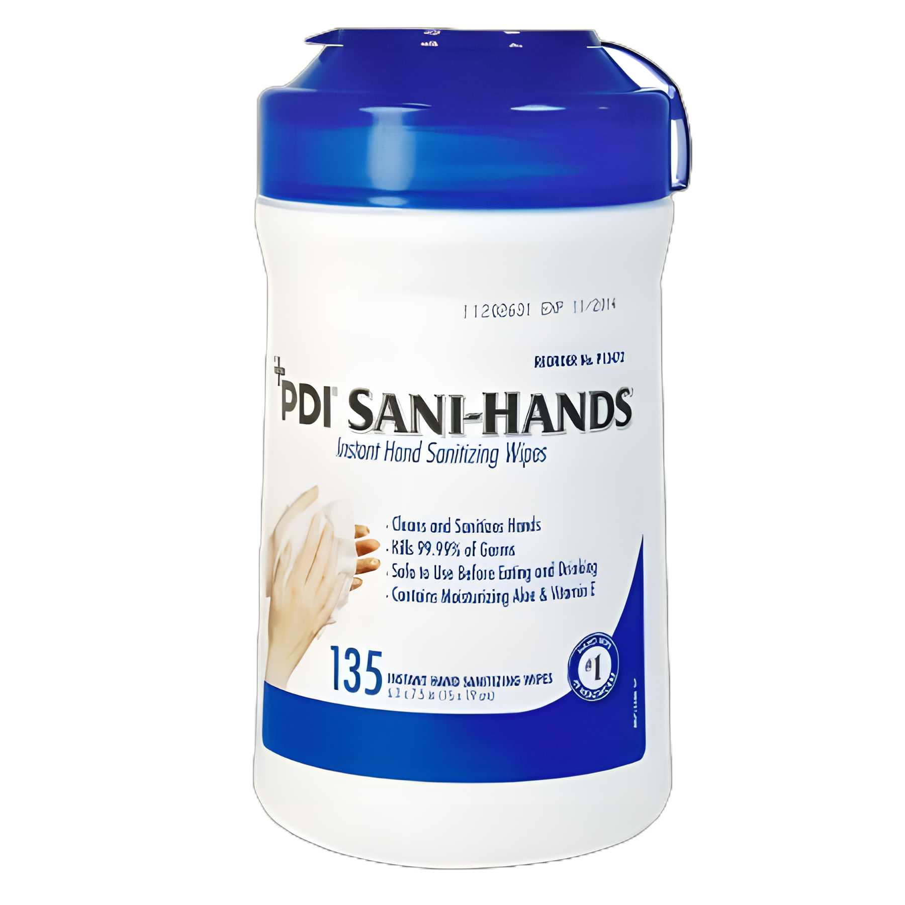 Hand Sanitizing Wipe Sani-Hands® 135 Count Ethyl Alcohol Wipe Canister