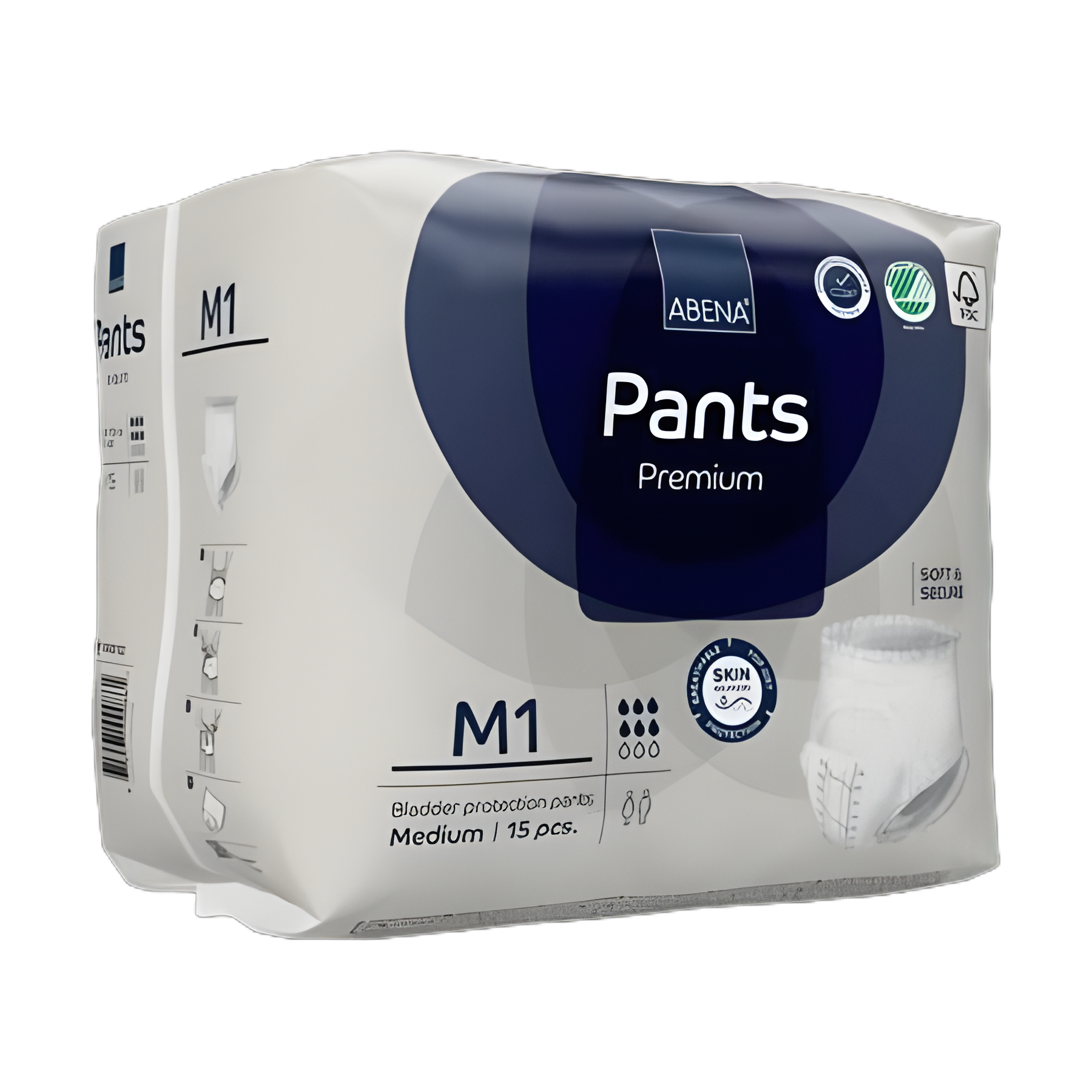 Unisex Adult Absorbent Underwear Abena® Premium Pants M1 Pull On with Tear Away Seams Medium Disposable Moderate Absorbency