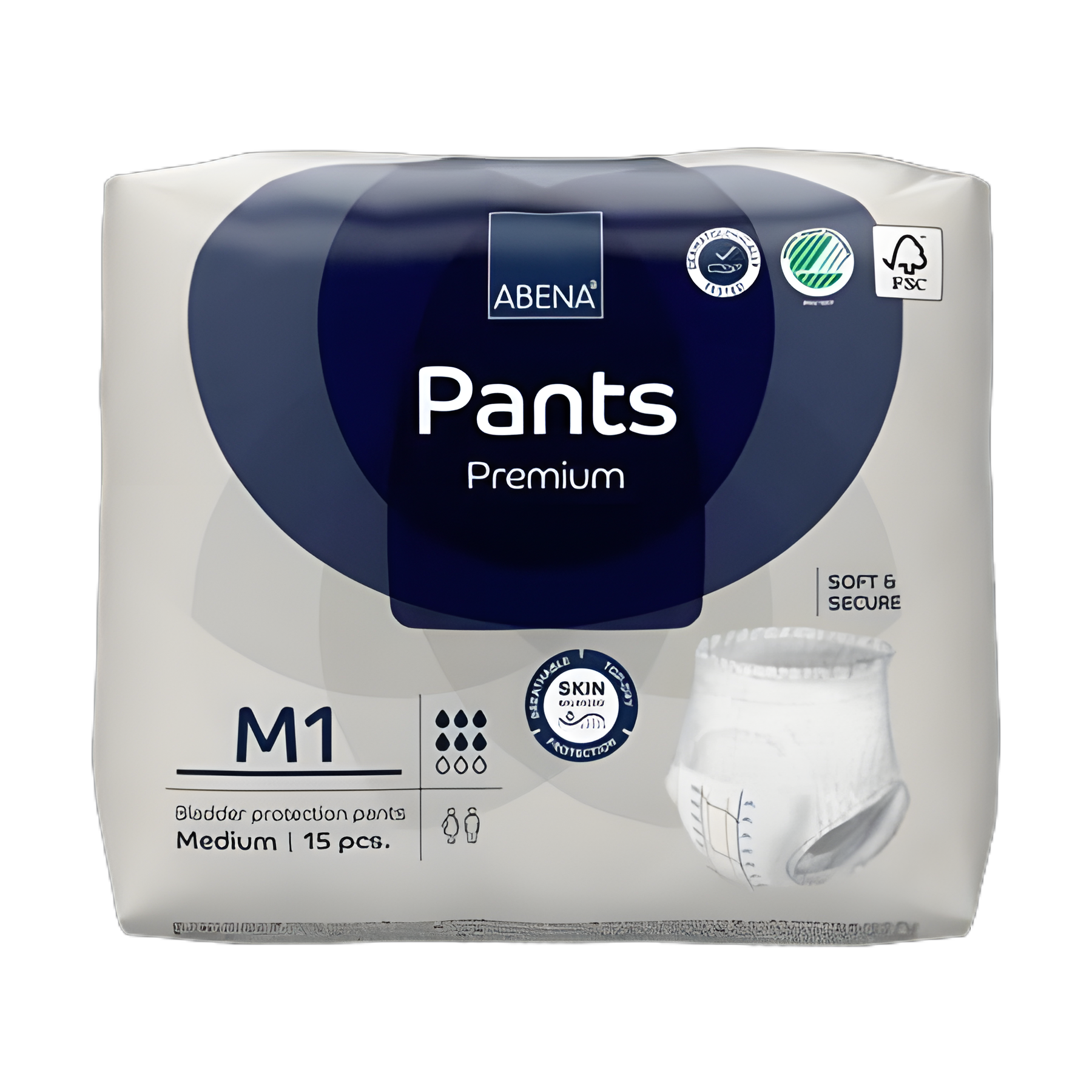 Unisex Adult Absorbent Underwear Abena® Premium Pants M1 Pull On with Tear Away Seams Medium Disposable Moderate Absorbency