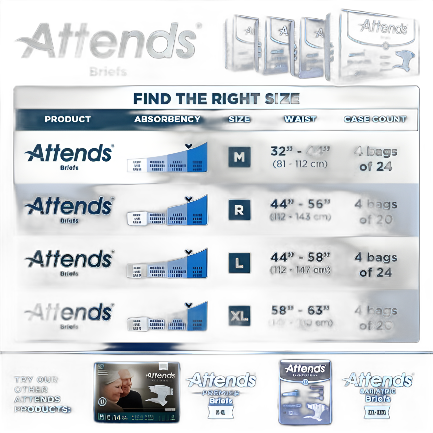 Unisex Adult Incontinence Brief Attends® Large Disposable Heavy Absorbency