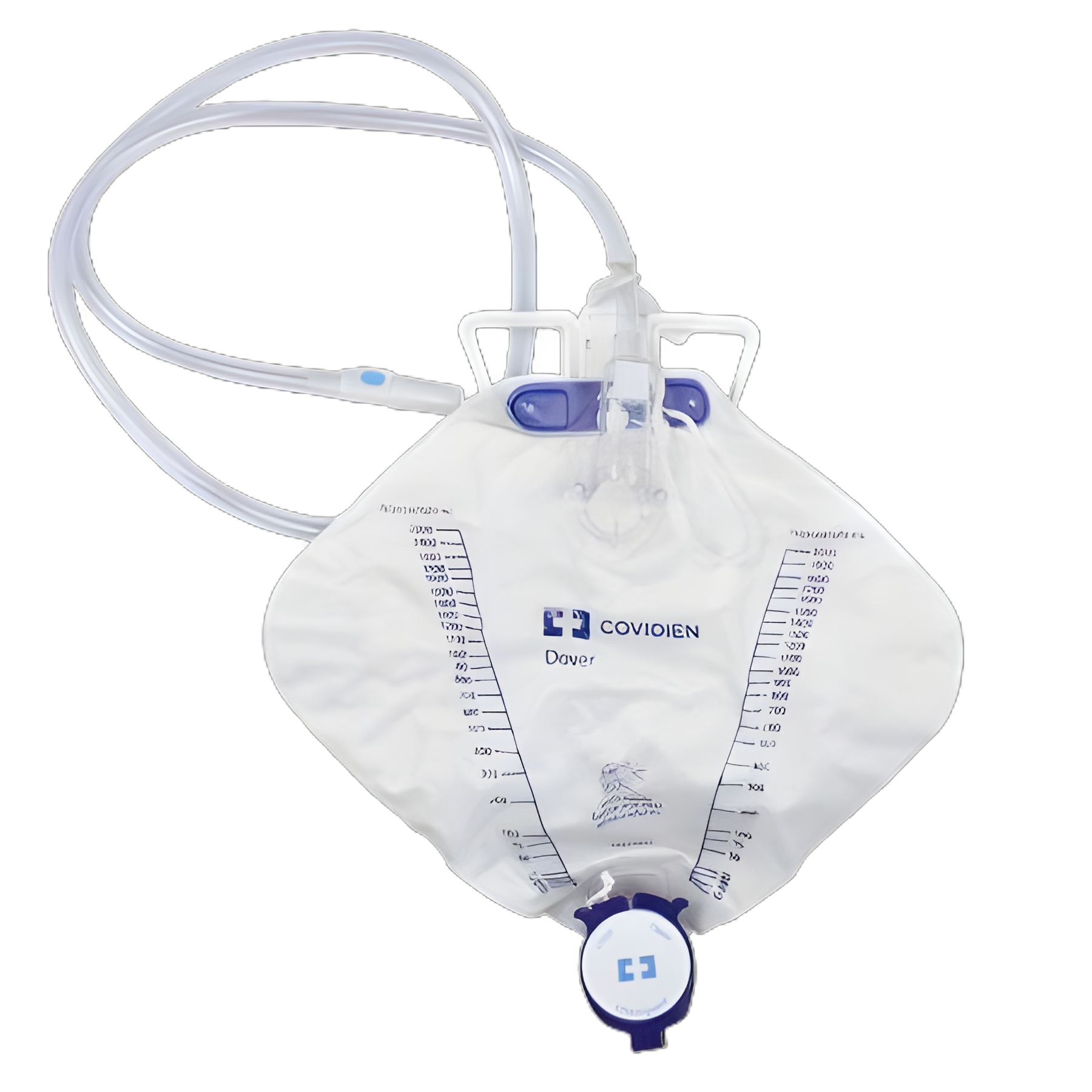 Dover 2000 mL Urinary Drain Bag - Anti-Reflux & Needleless Port