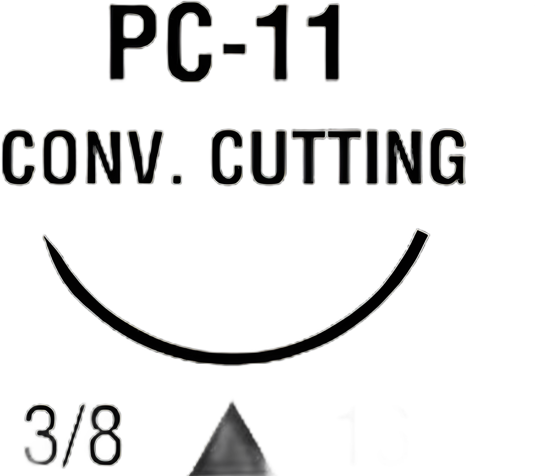 Nonabsorbable Suture with Needle Monosof™~Dermalon™ Nylon PC-11 3/8 Circle Precision Conventional Cutting Needle Size 5 - 0 Monofilament